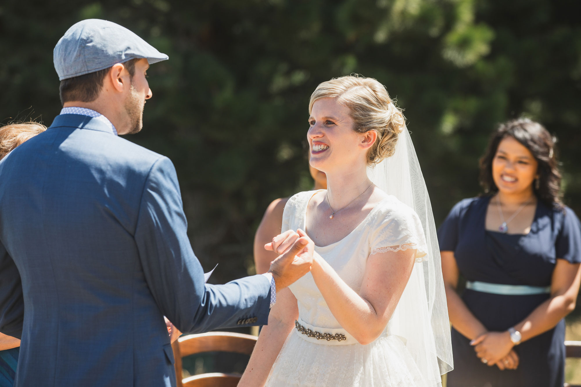 christchurch wedding bride smiling