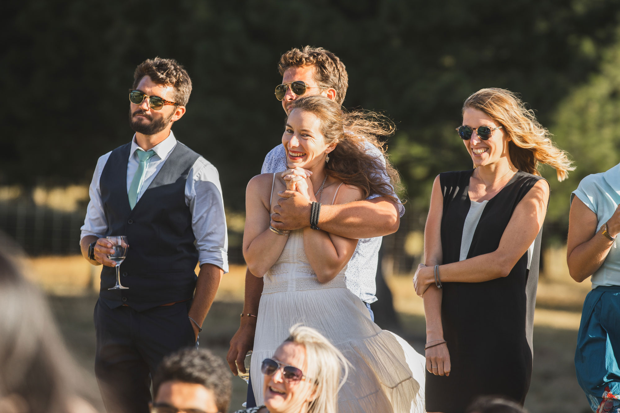 christchurch wedding guests having a good time