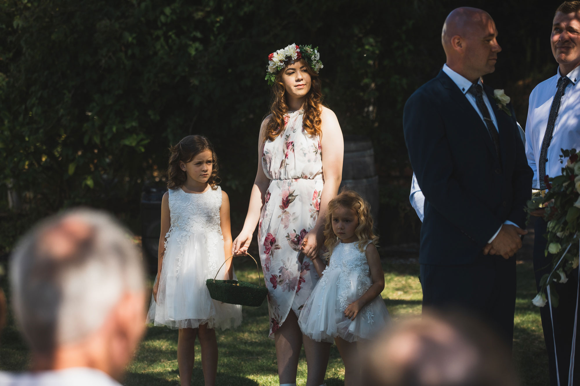 auckland tawharanui lodge wedding flowergirls