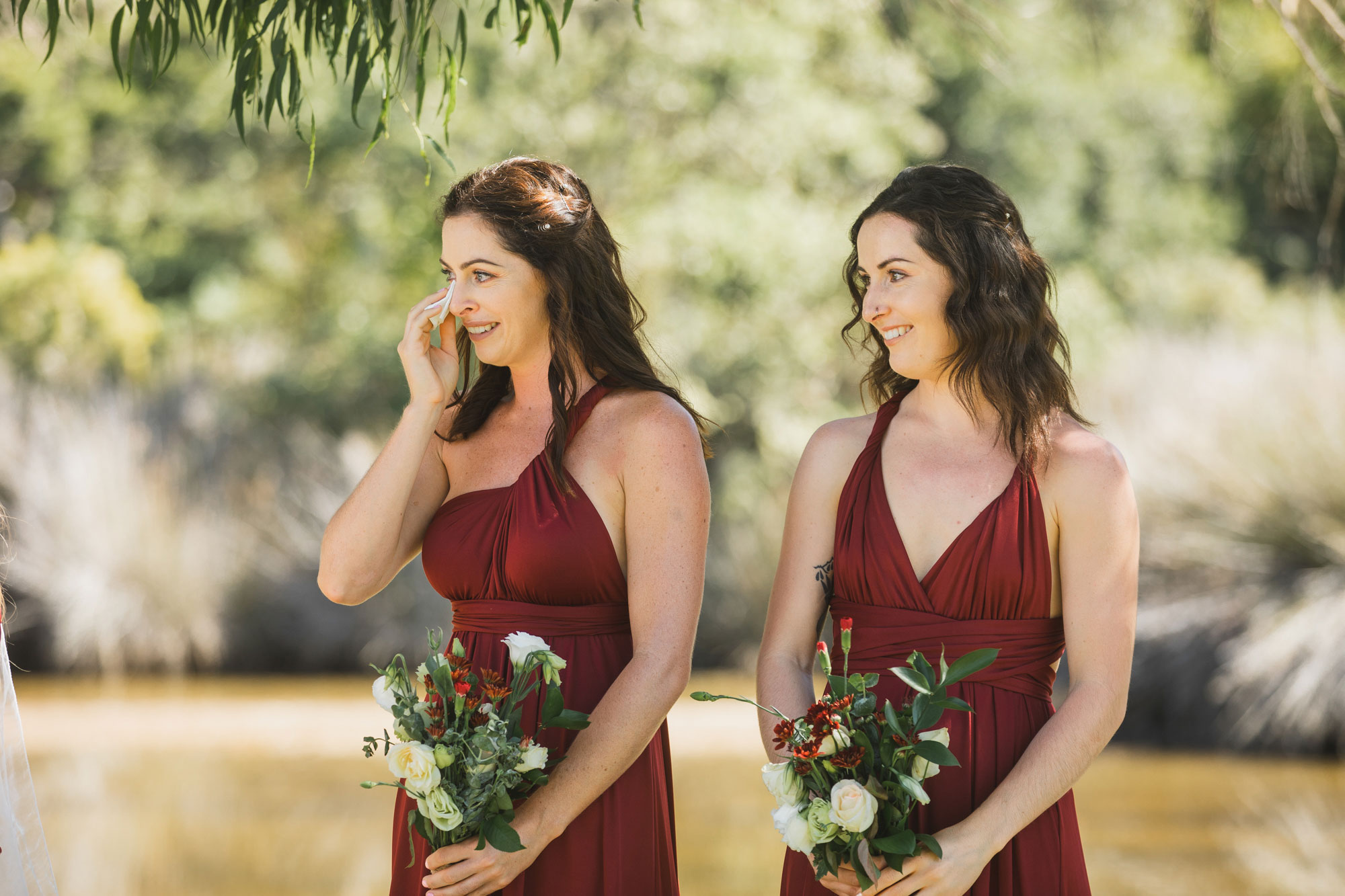 auckland tawharanui lodge wedding sisters crying