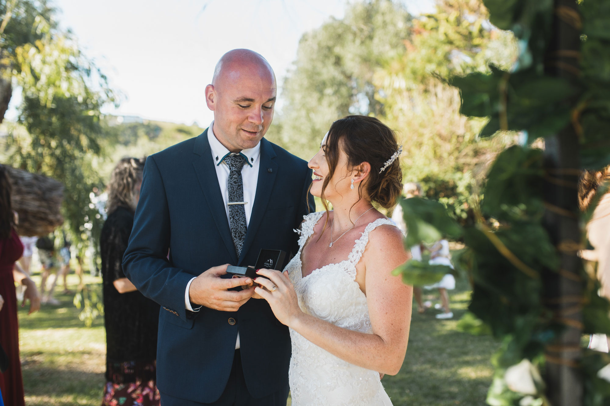 auckland tawharanui lodge wedding bride and groom gift