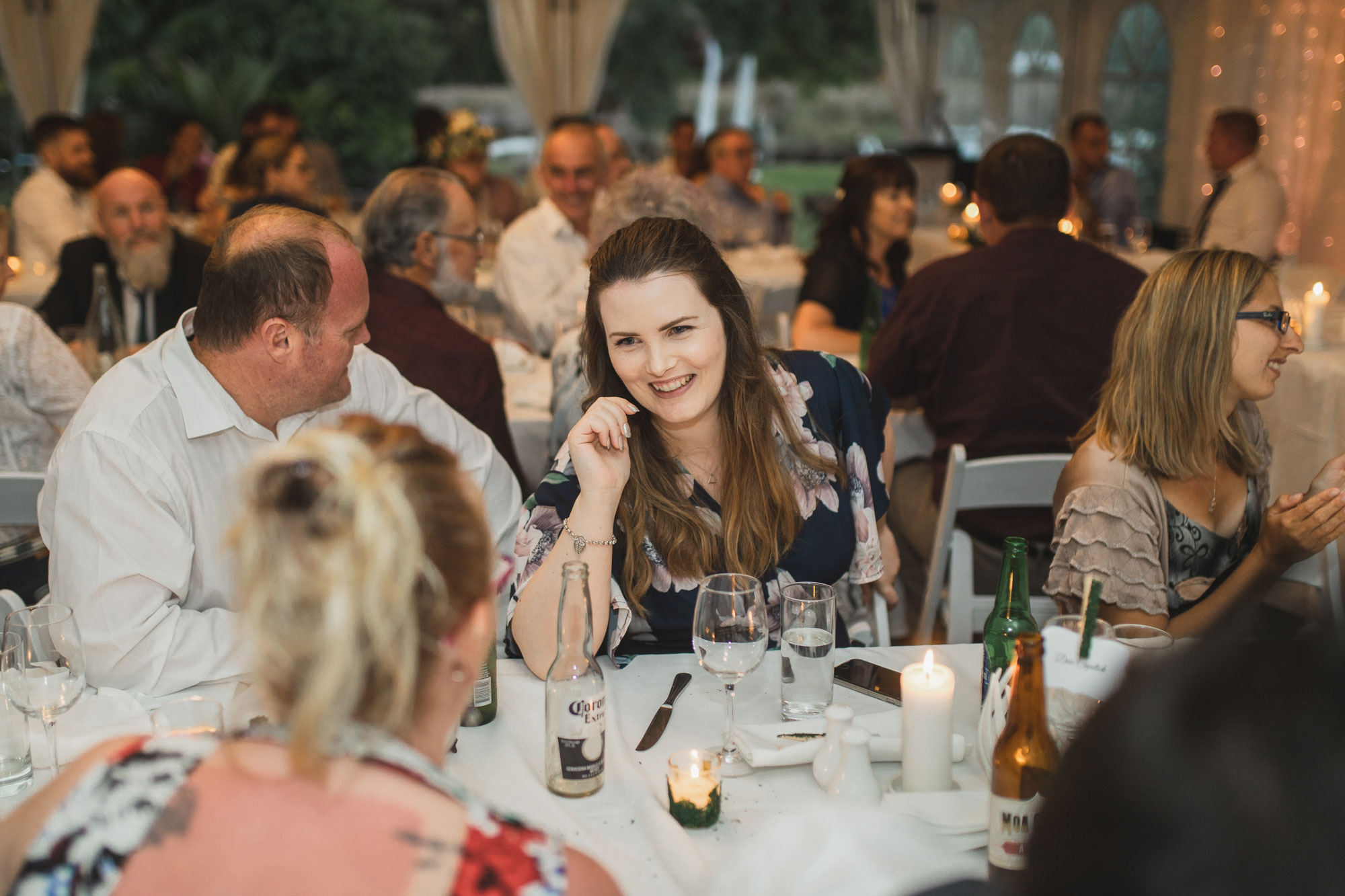 auckland tawharanui lodge wedding guests chatting