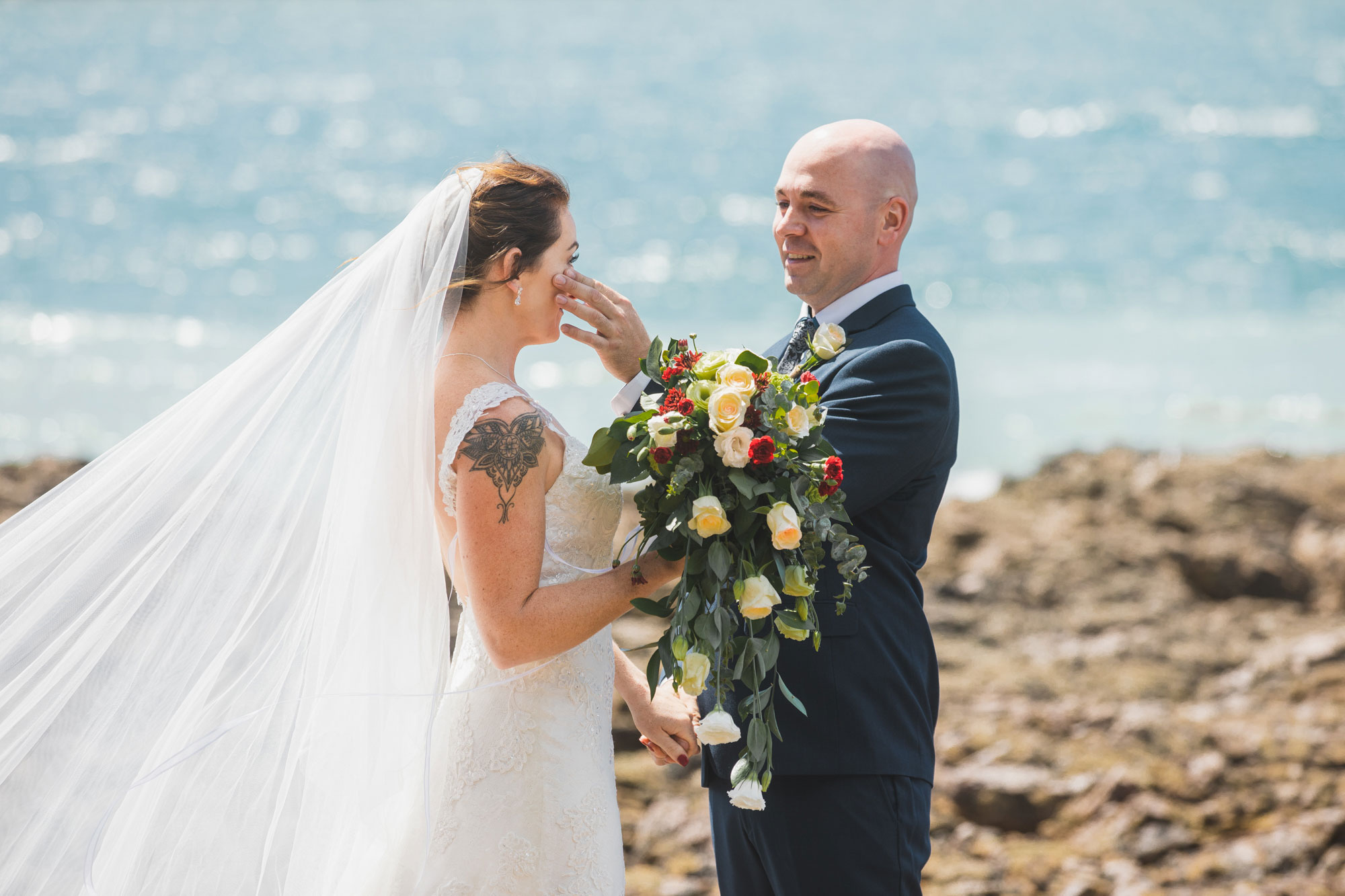 auckland wedding bride emotional