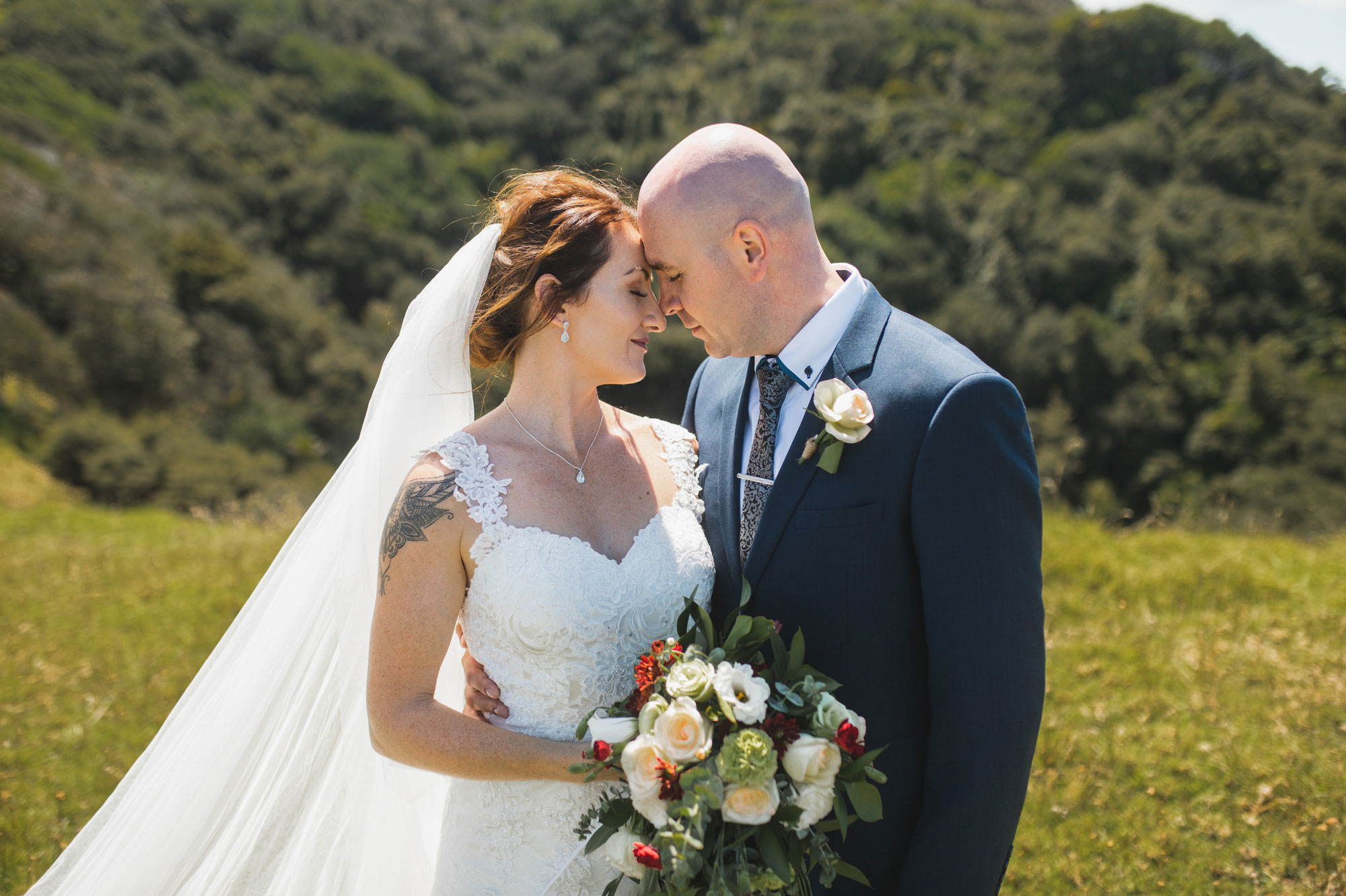 tawharanui regional park wedding couple photo