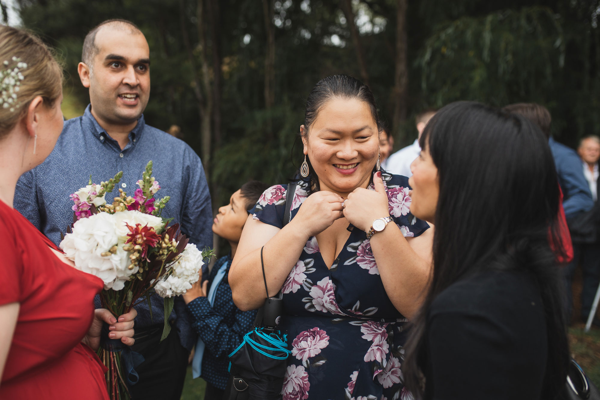 waterfall farm wedding guests