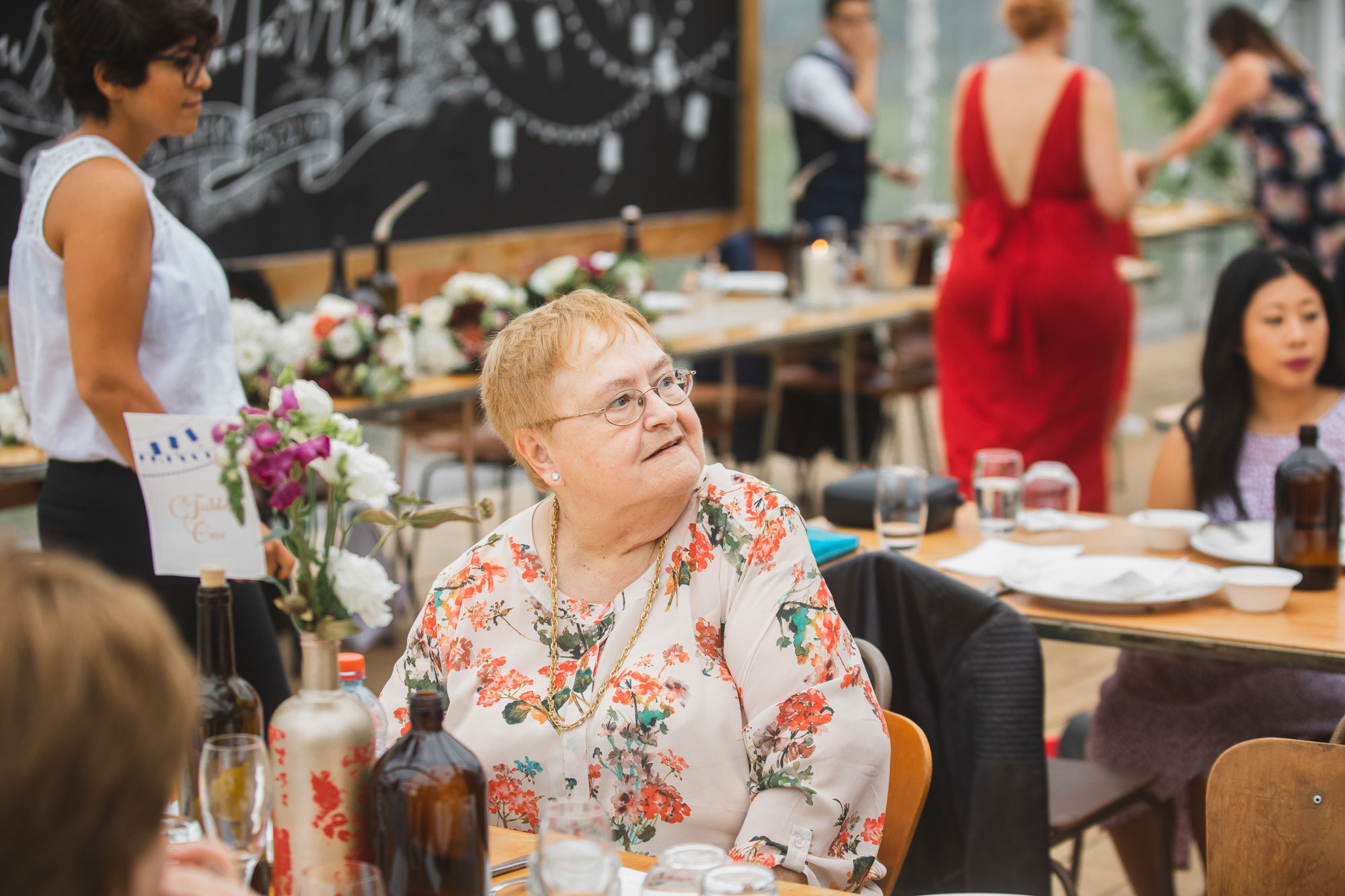 auckland waterfall farm wedding guest looking