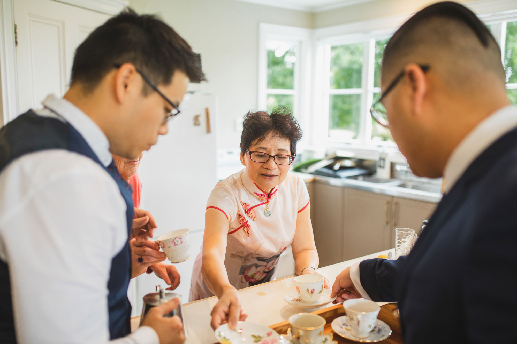 auckland wedding preparing tea ceremony