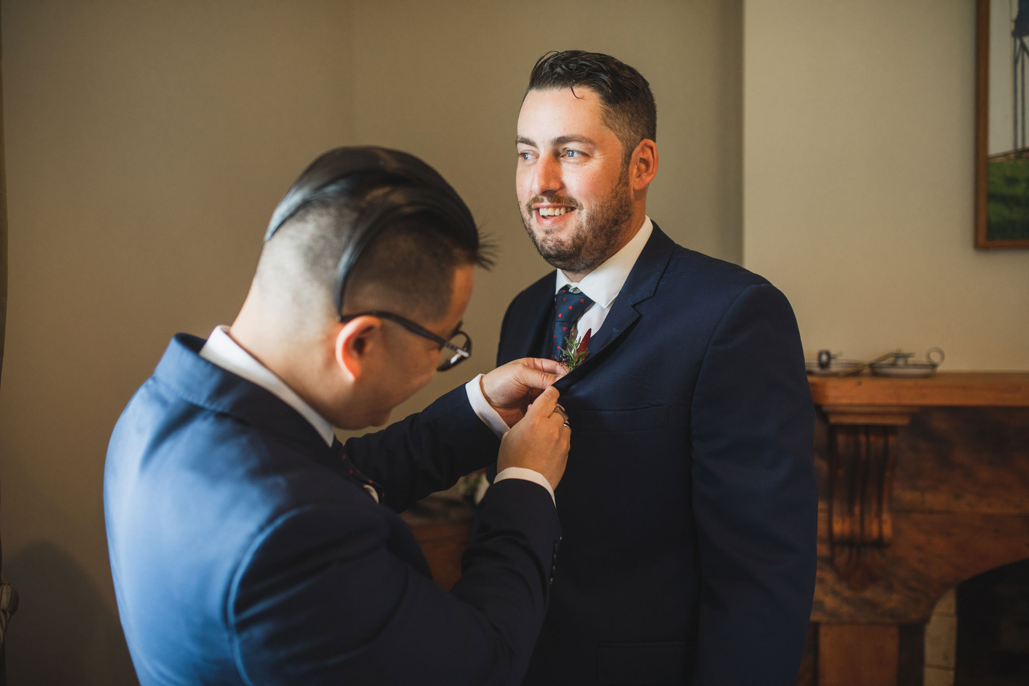 auckland wedding groomsmen buttonhole