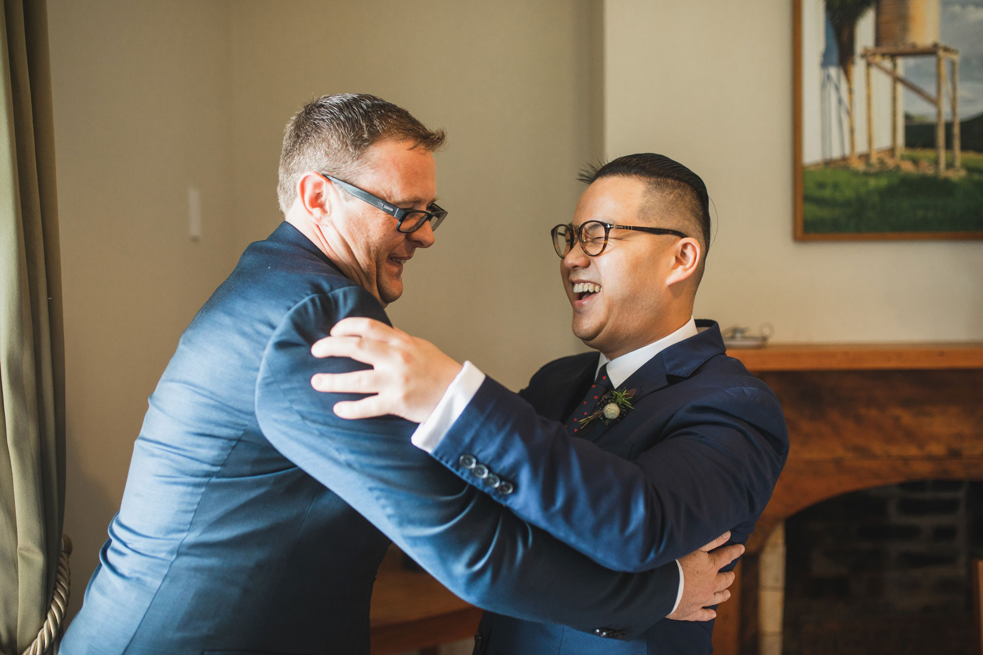 auckland wedding groomsmen having fun