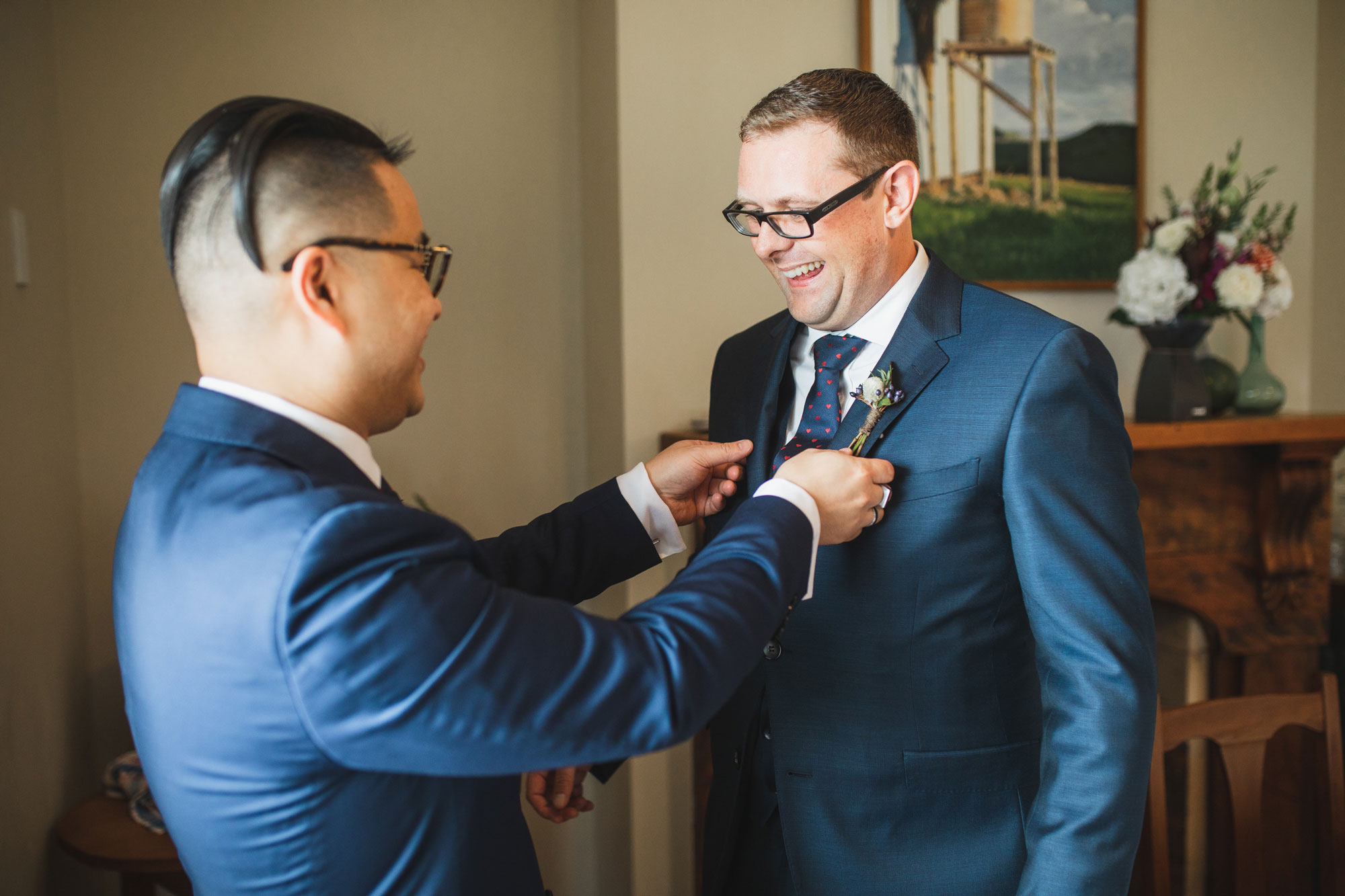 auckland wedding groom getting ready