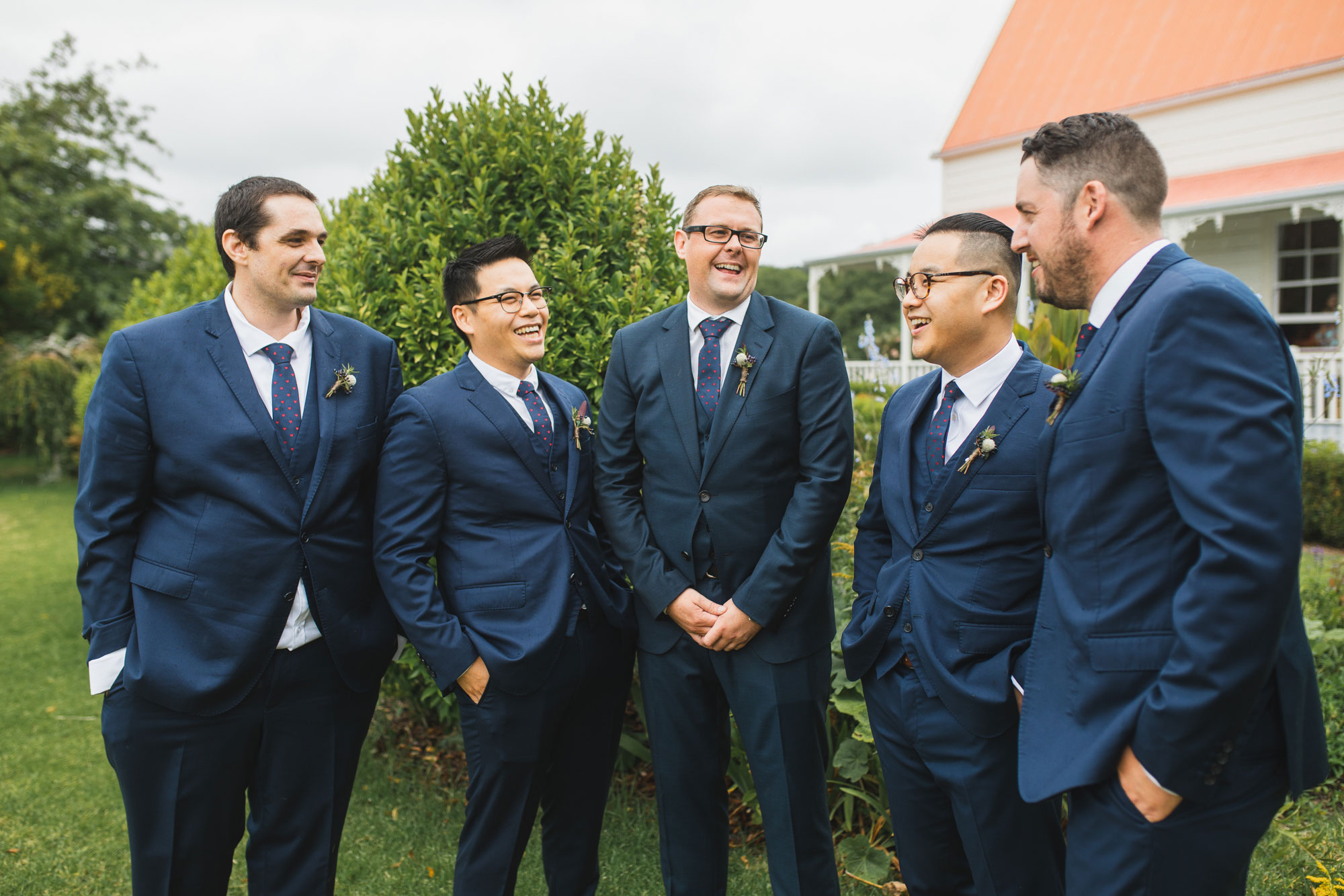 auckland wedding groom and the boys having fun