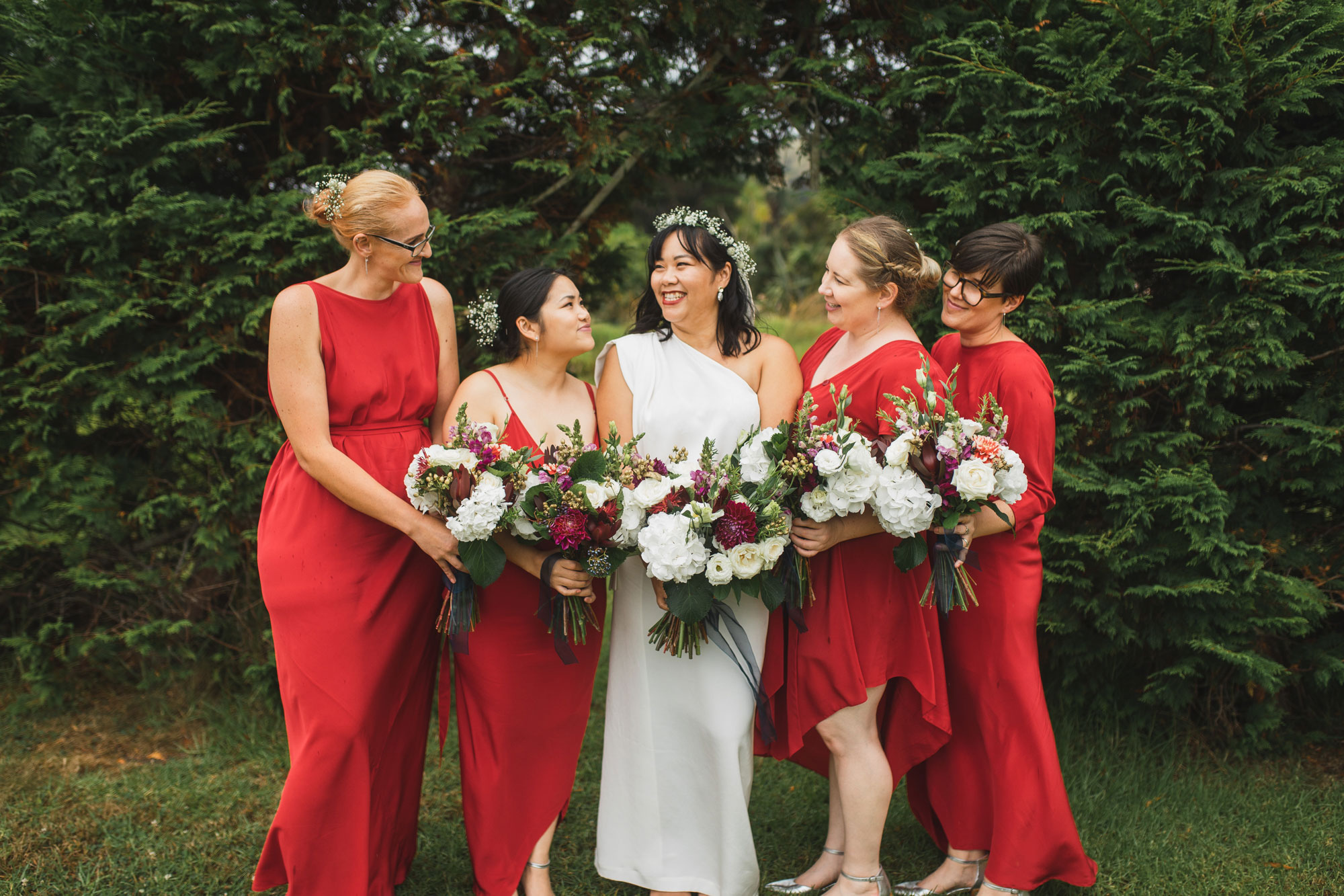 auckland wedding bridal party photo