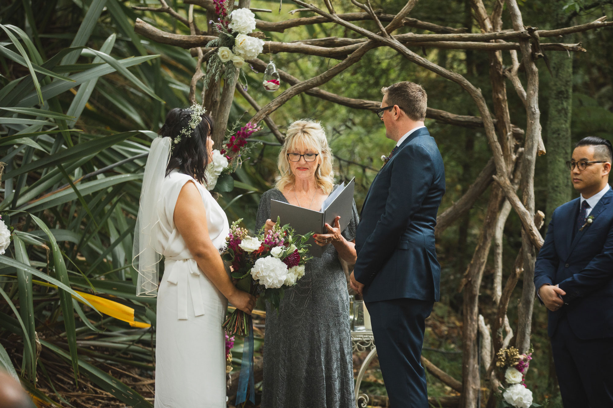 auckland waterfall farm wedding celebrant