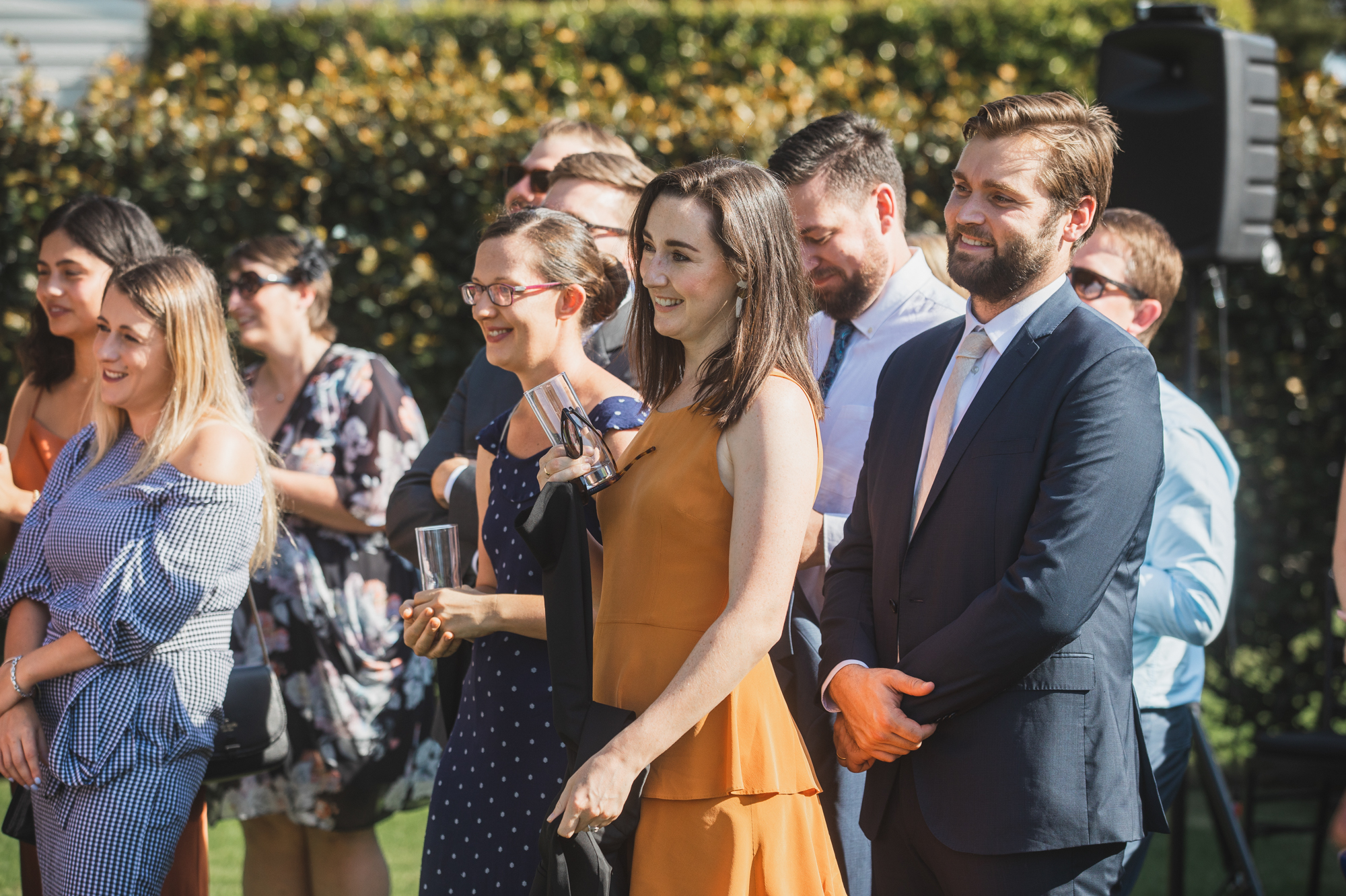 wedding guests listening