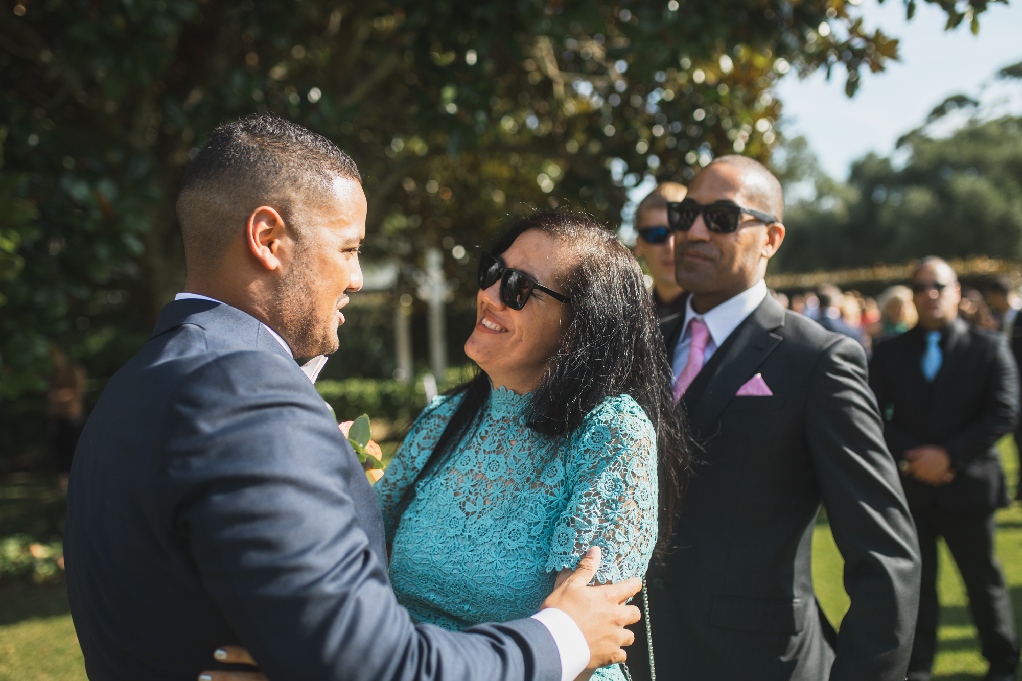 wedding guest and groom