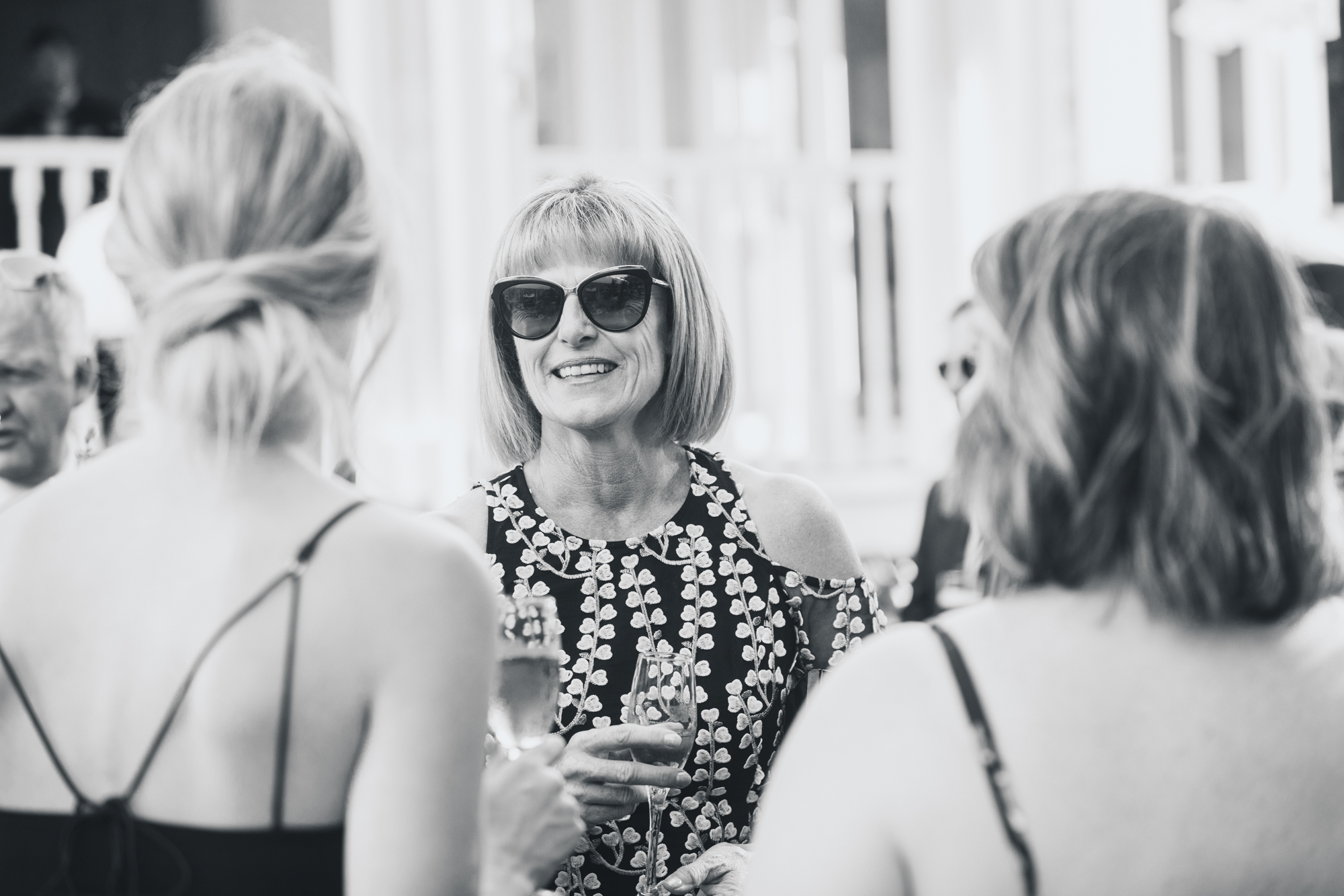 guests chatting at wedding