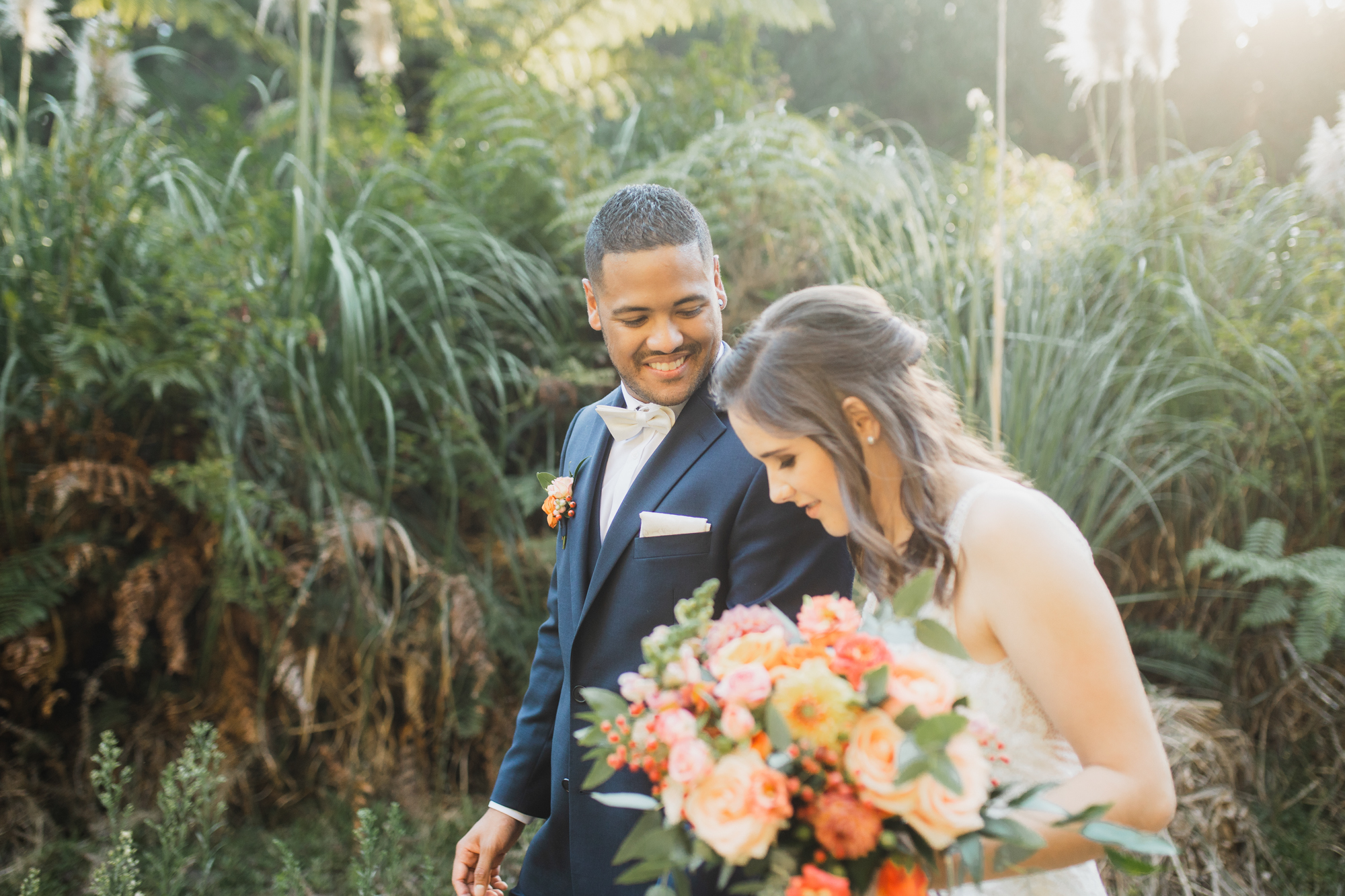 bride and groom forest photos