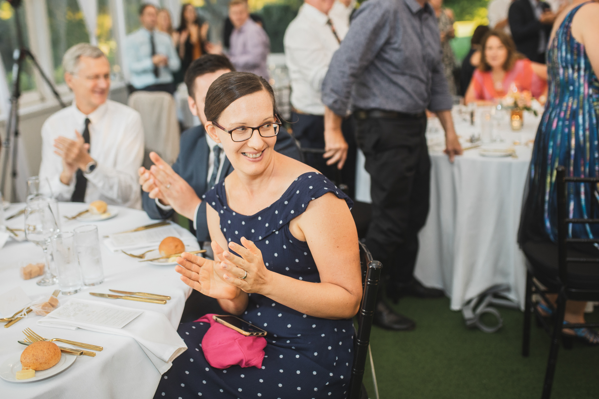 wedding guests cheering