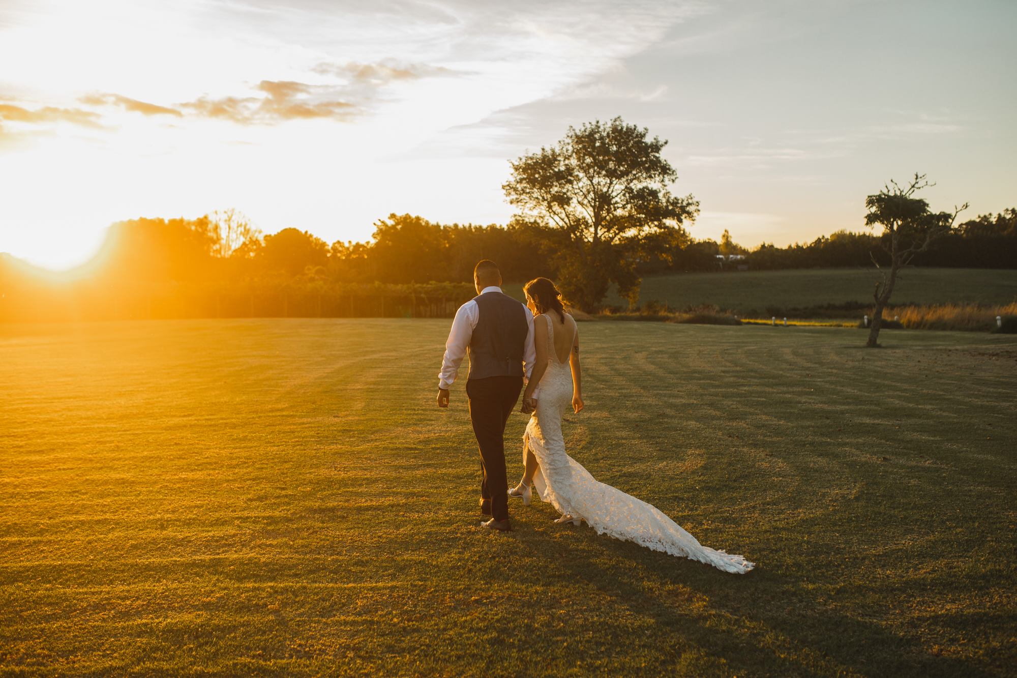 auckland sunset wedding photo