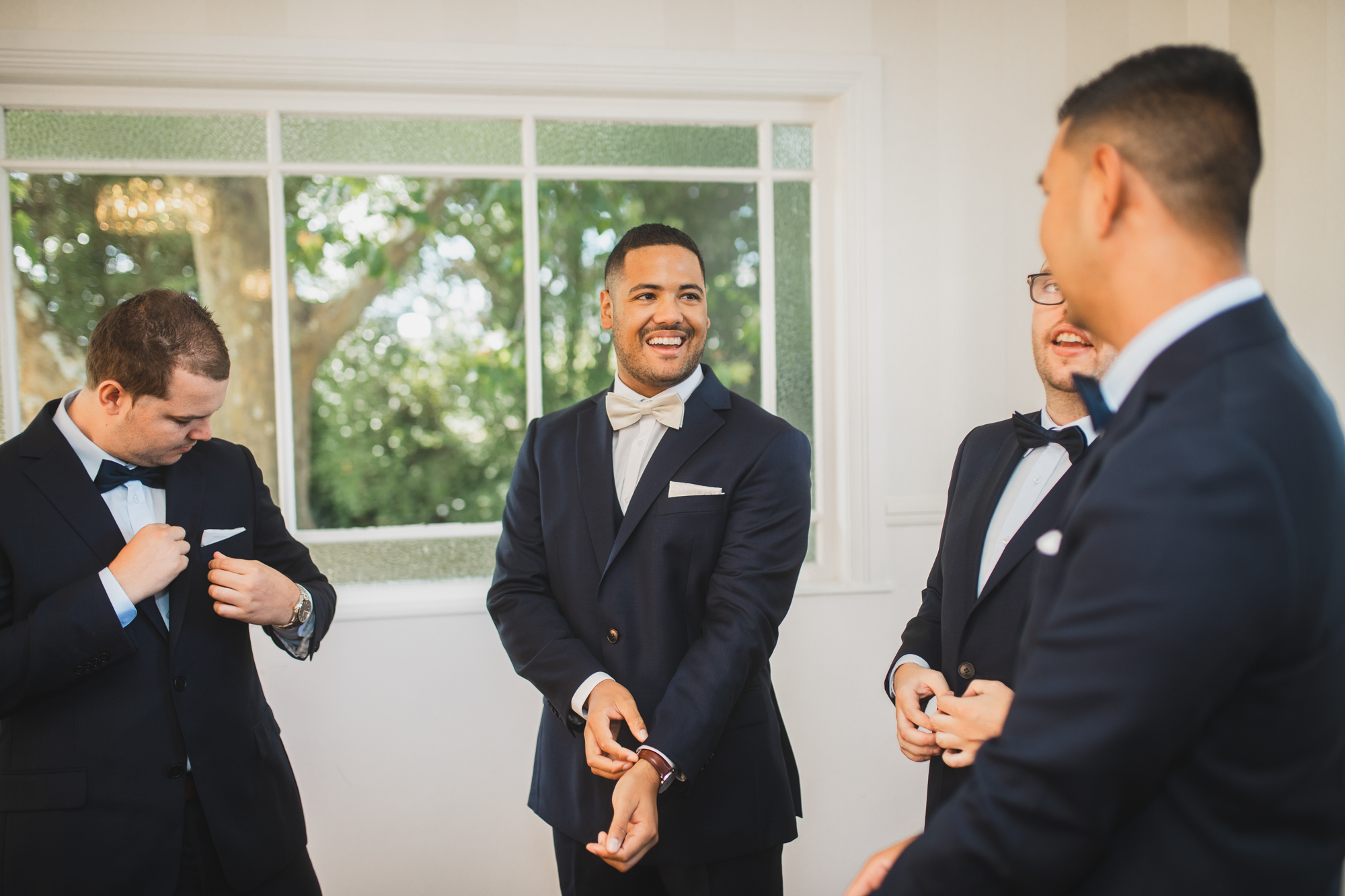 allely estate wedding boys talking