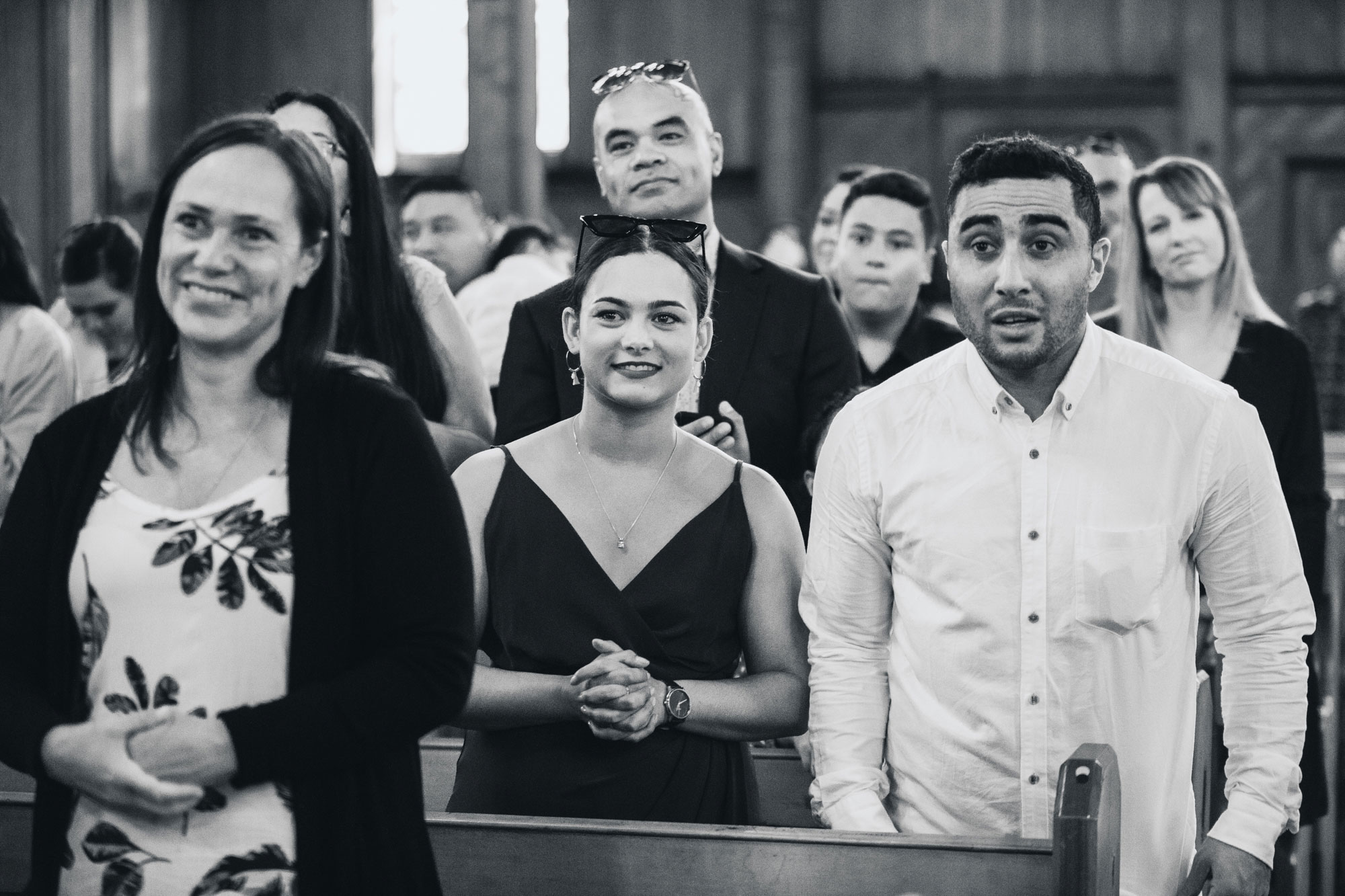 auckland wedding guests watching