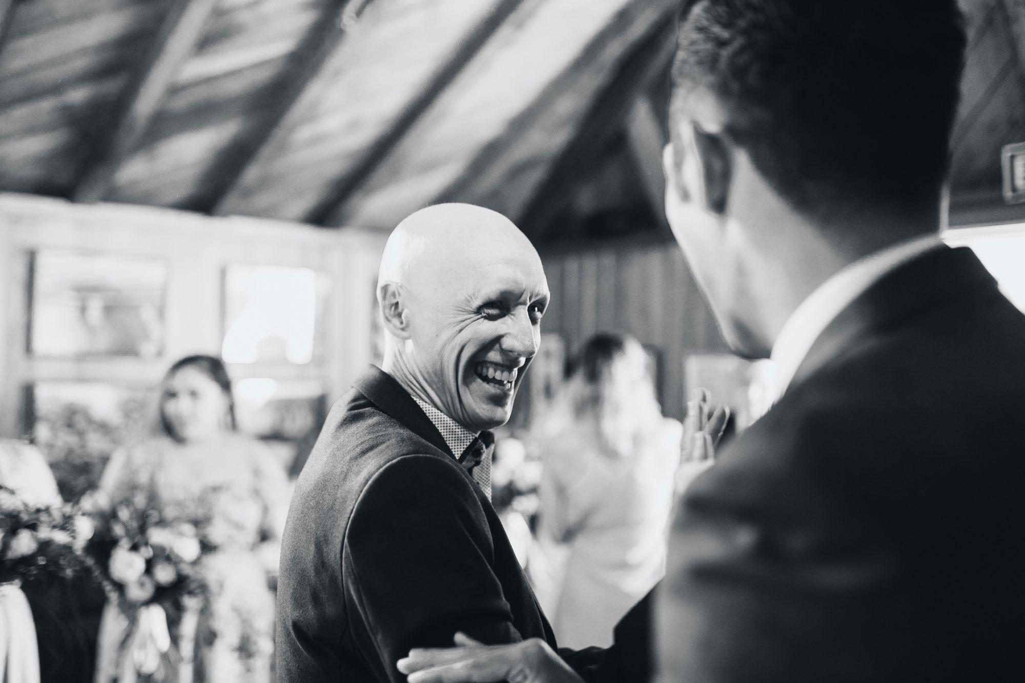 auckland wedding guests smiling