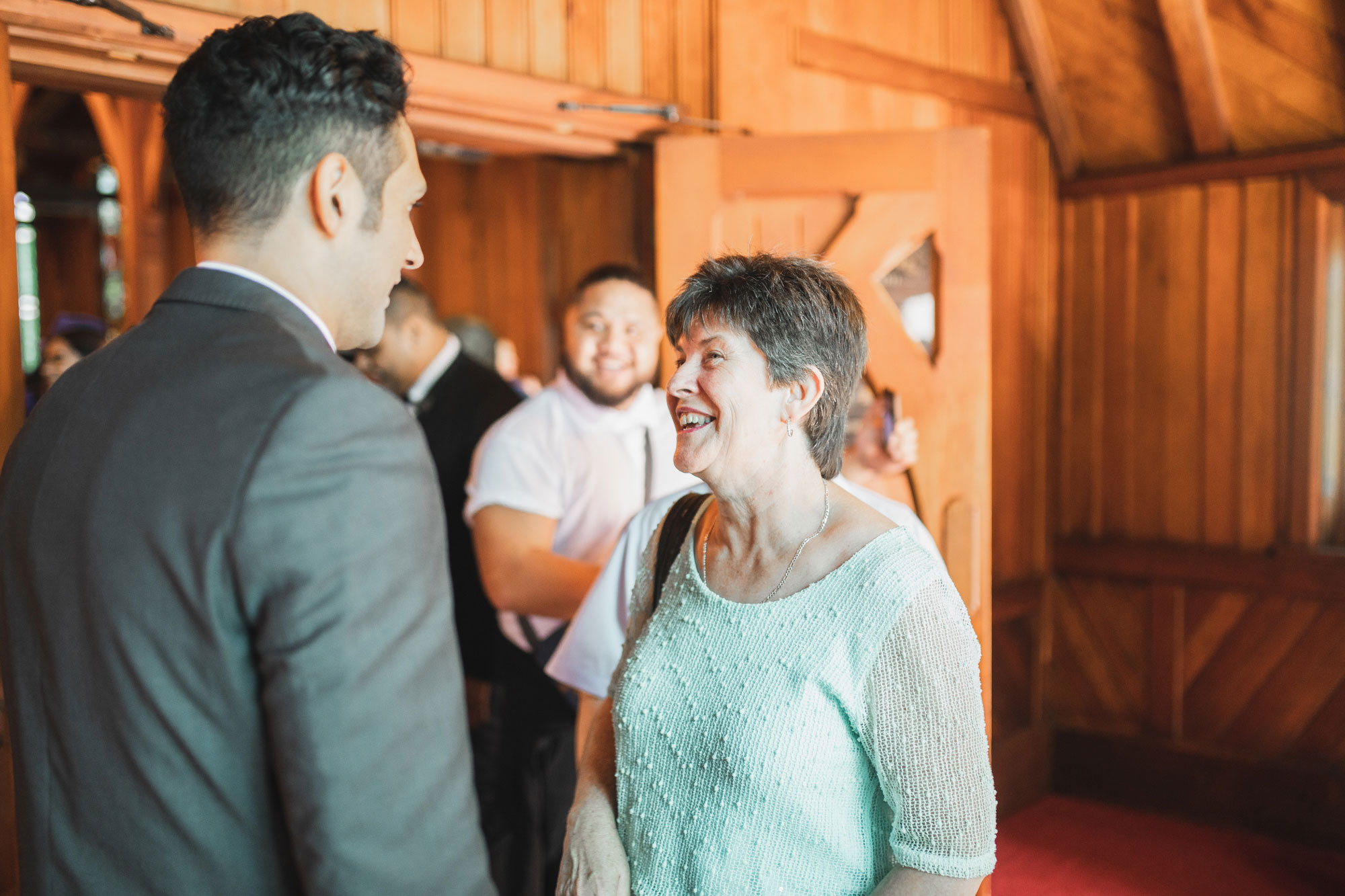 wedding guest and groom