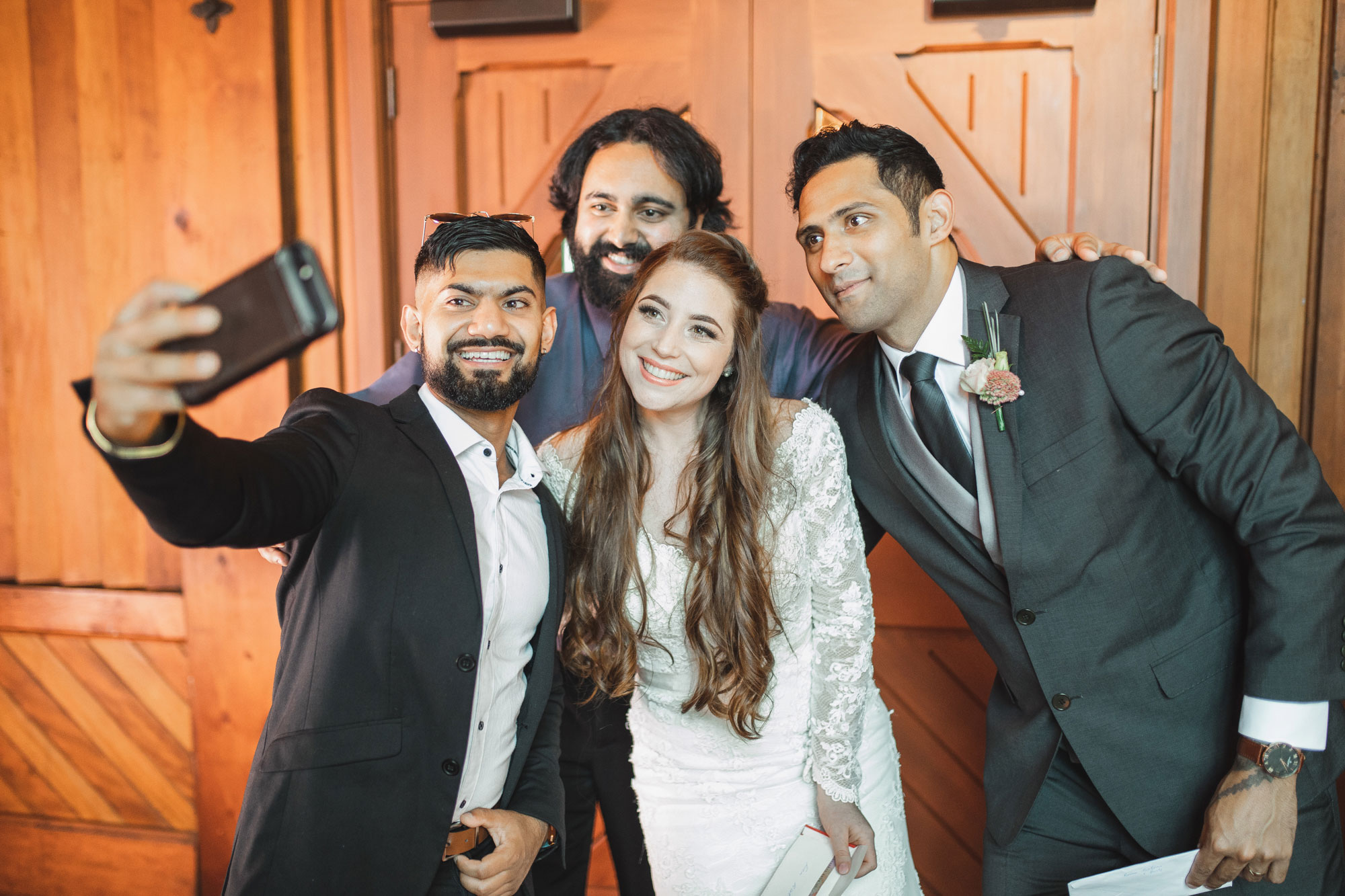 wedding guests selfie