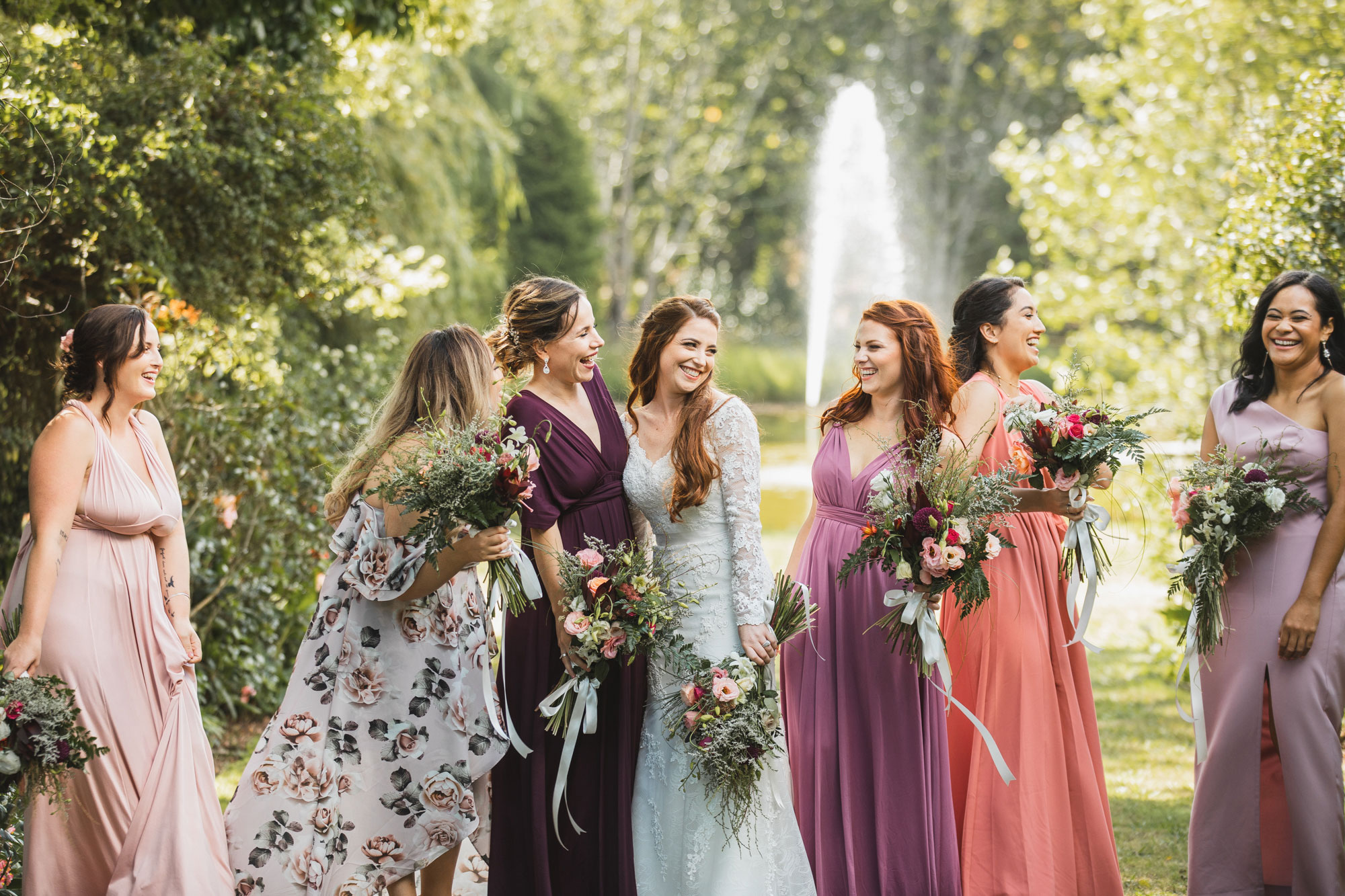 auckland wedding bridal party photo