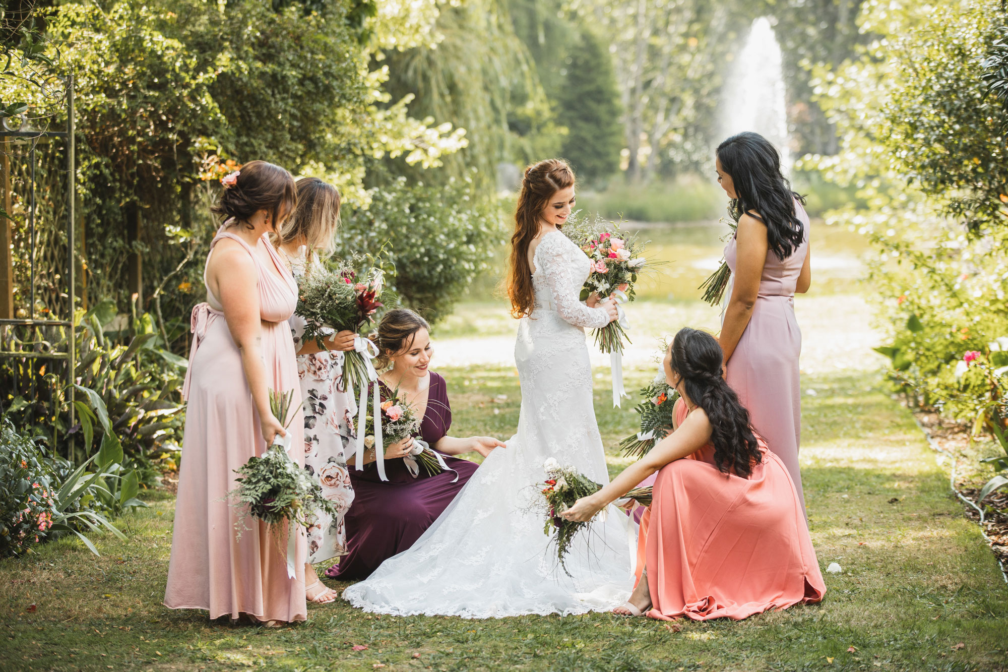 auckland wedding bride and bridesmaids