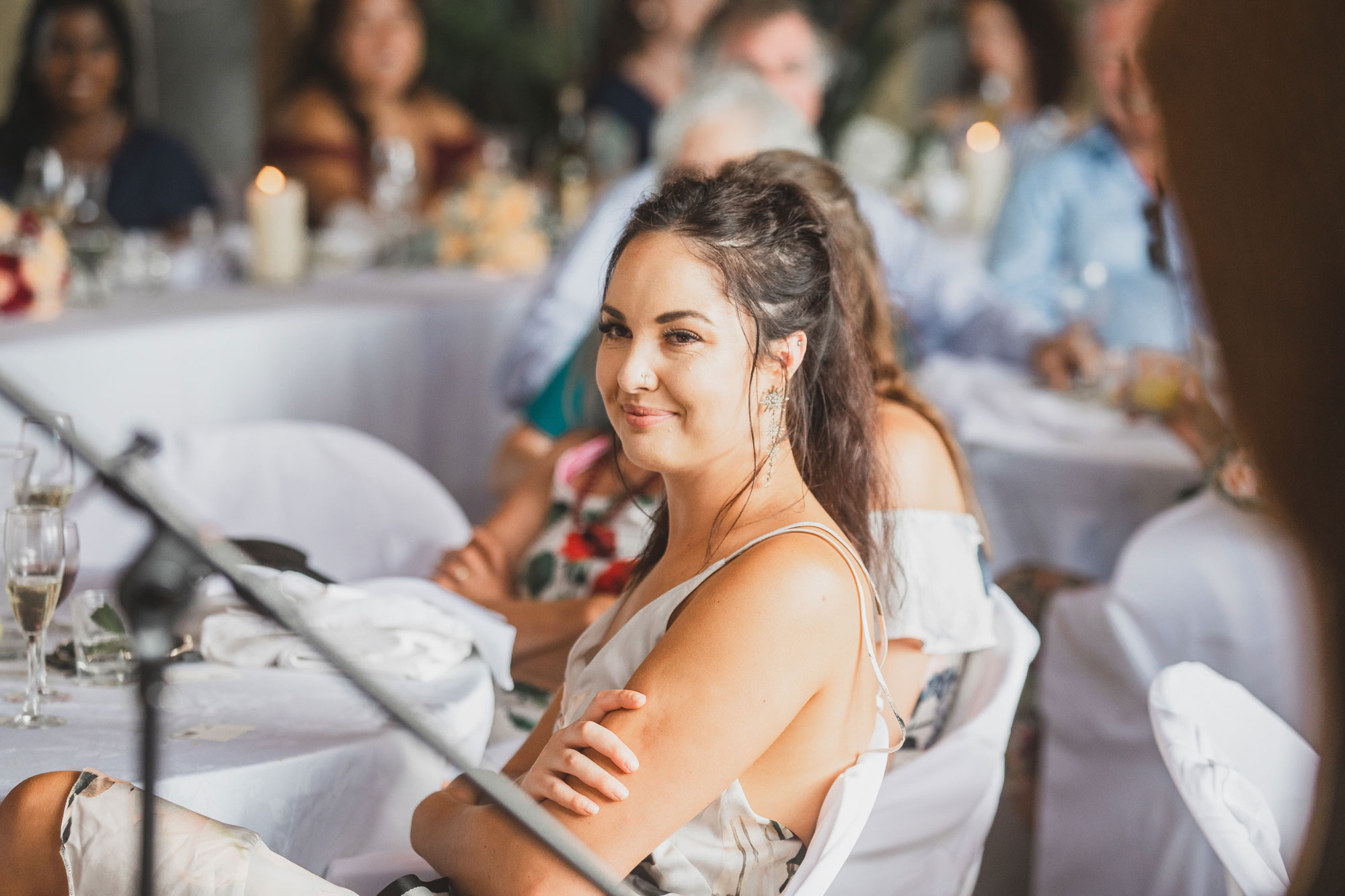 auckland wedding guest smiling