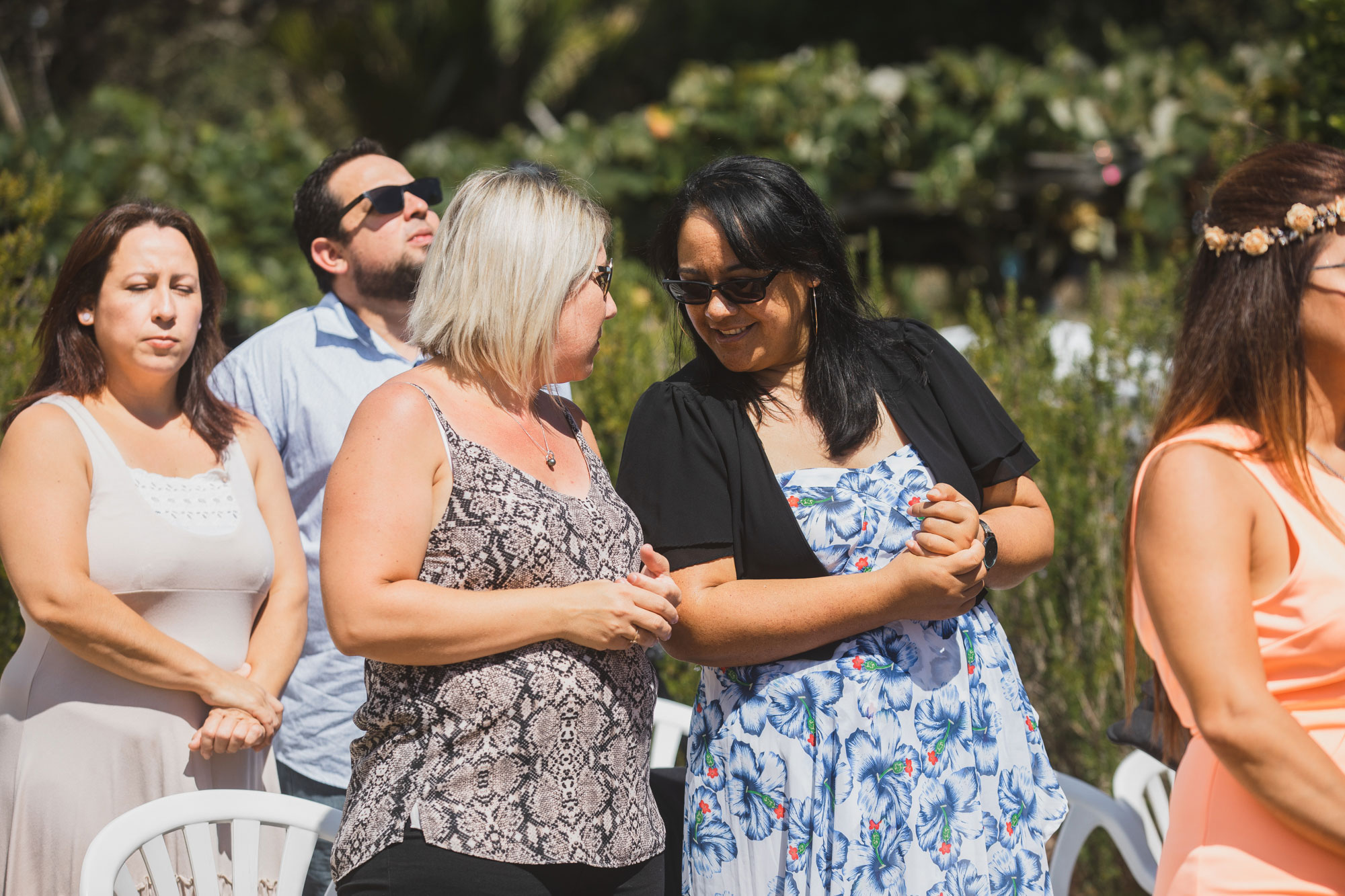 auckland wedding guests talking