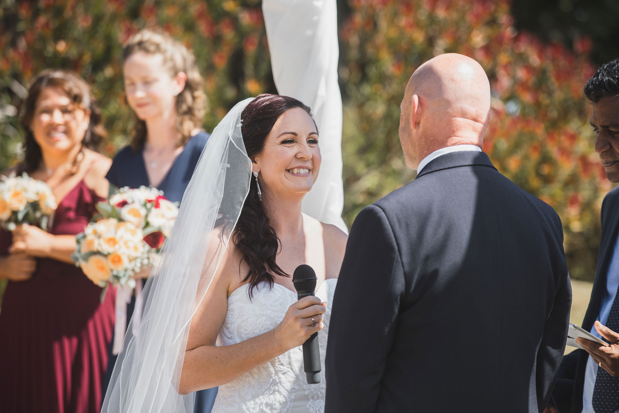 auckland wedding bride smiling