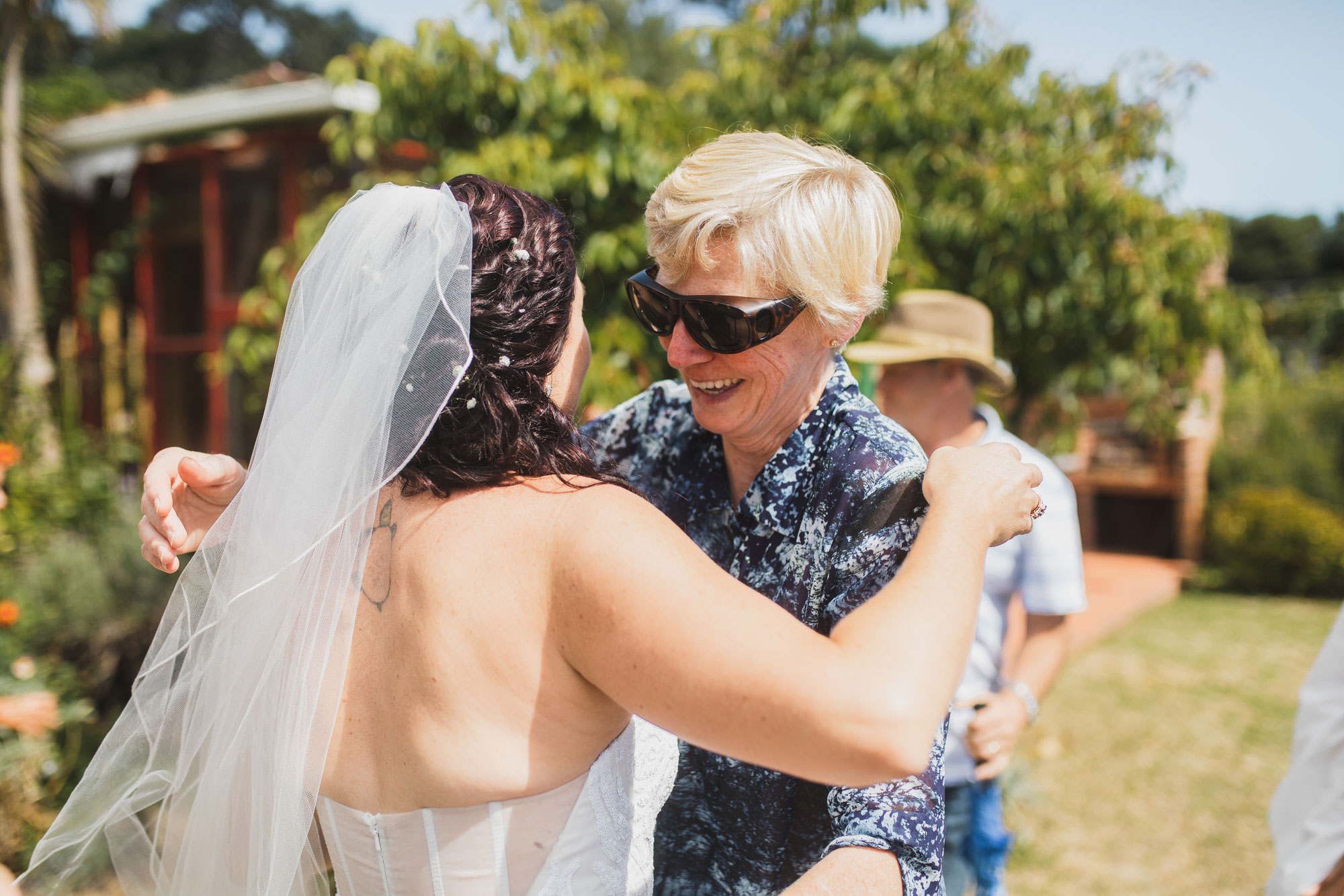 auckland wedding guest congratulating the bride