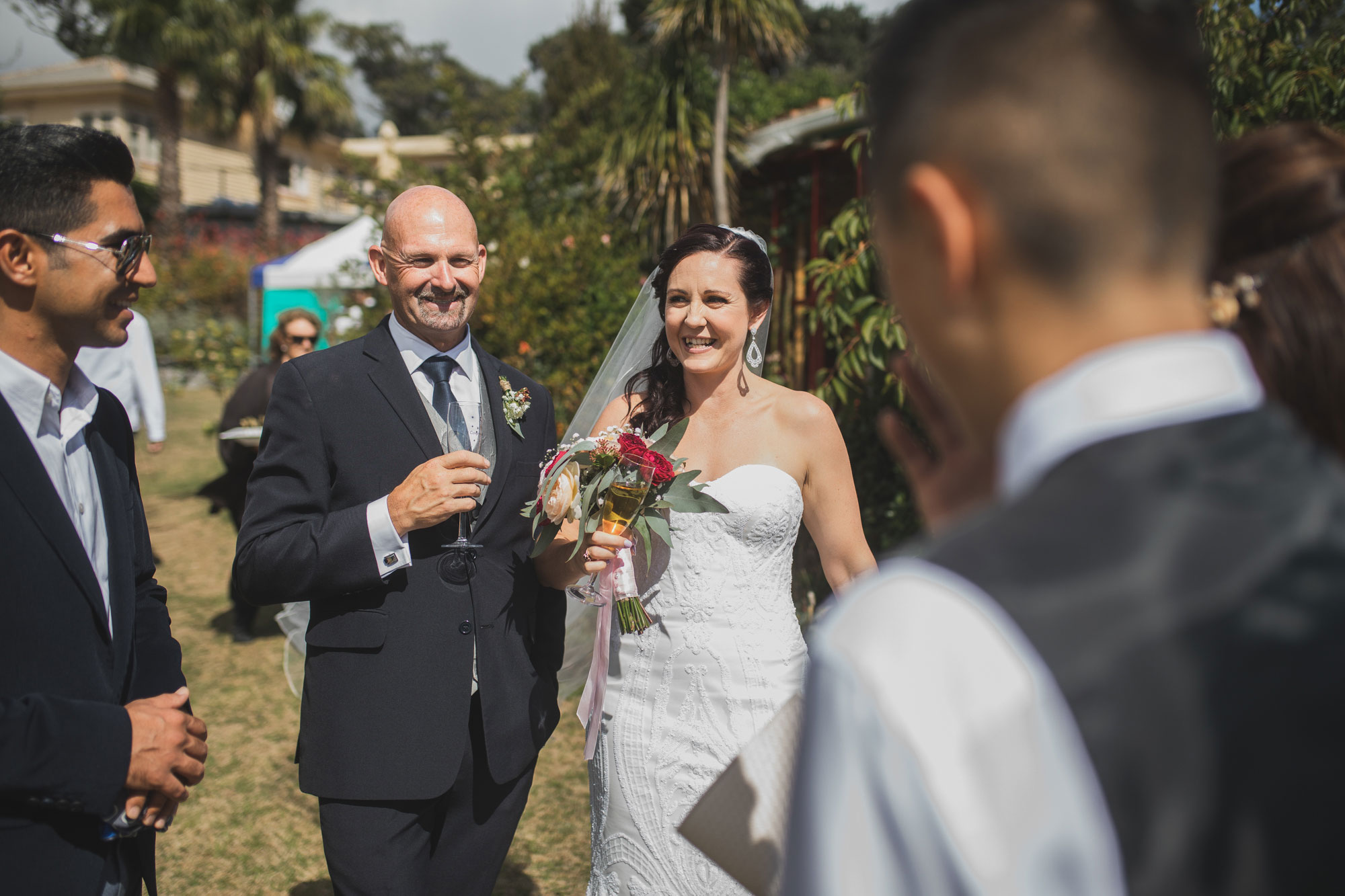 bethells beach cottages bride and groom