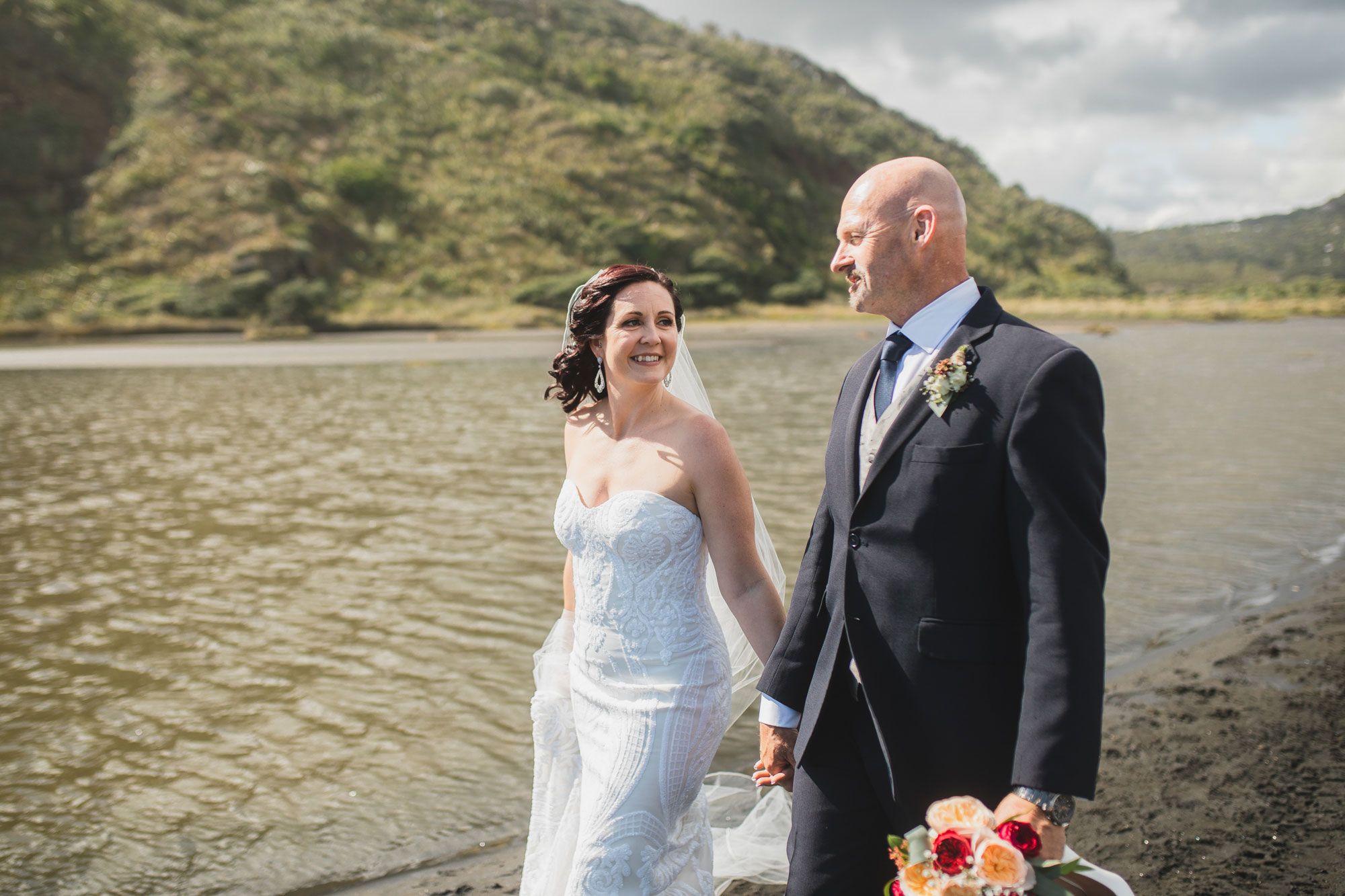 bride looking at the groom