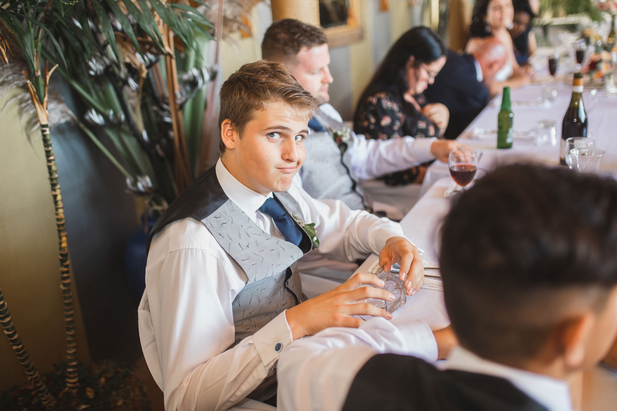 groomsman looking at camera