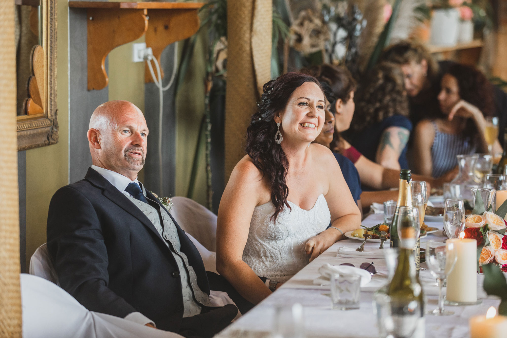 bride and groom reaction