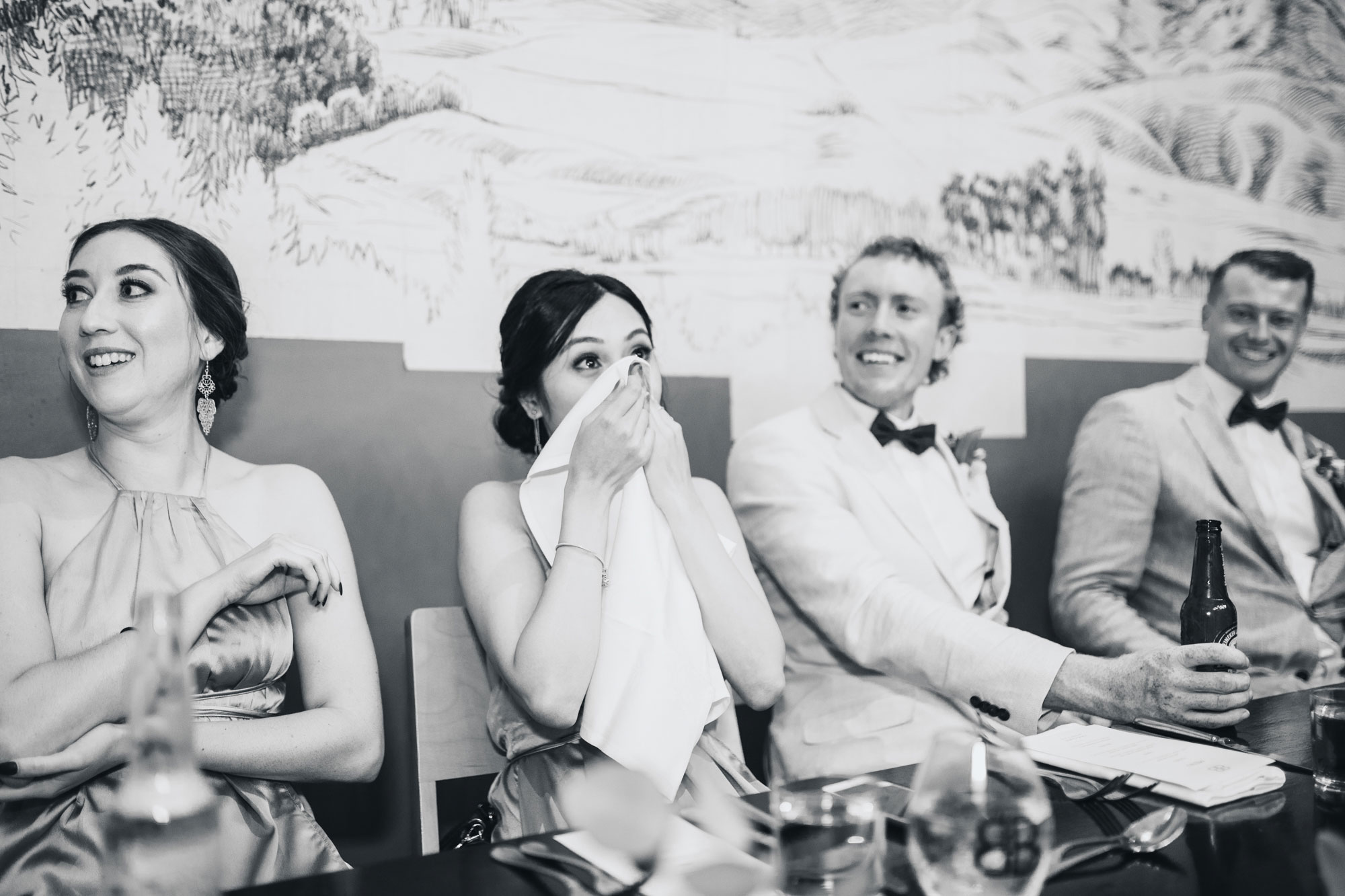 hawke's bay wedding bridesmaid crying