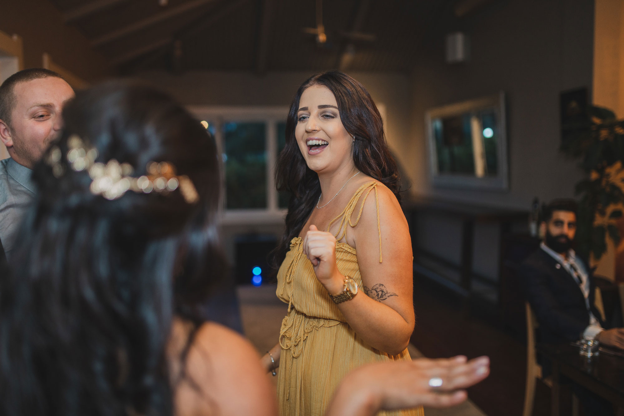 black barn vineyards wedding guests relaxed