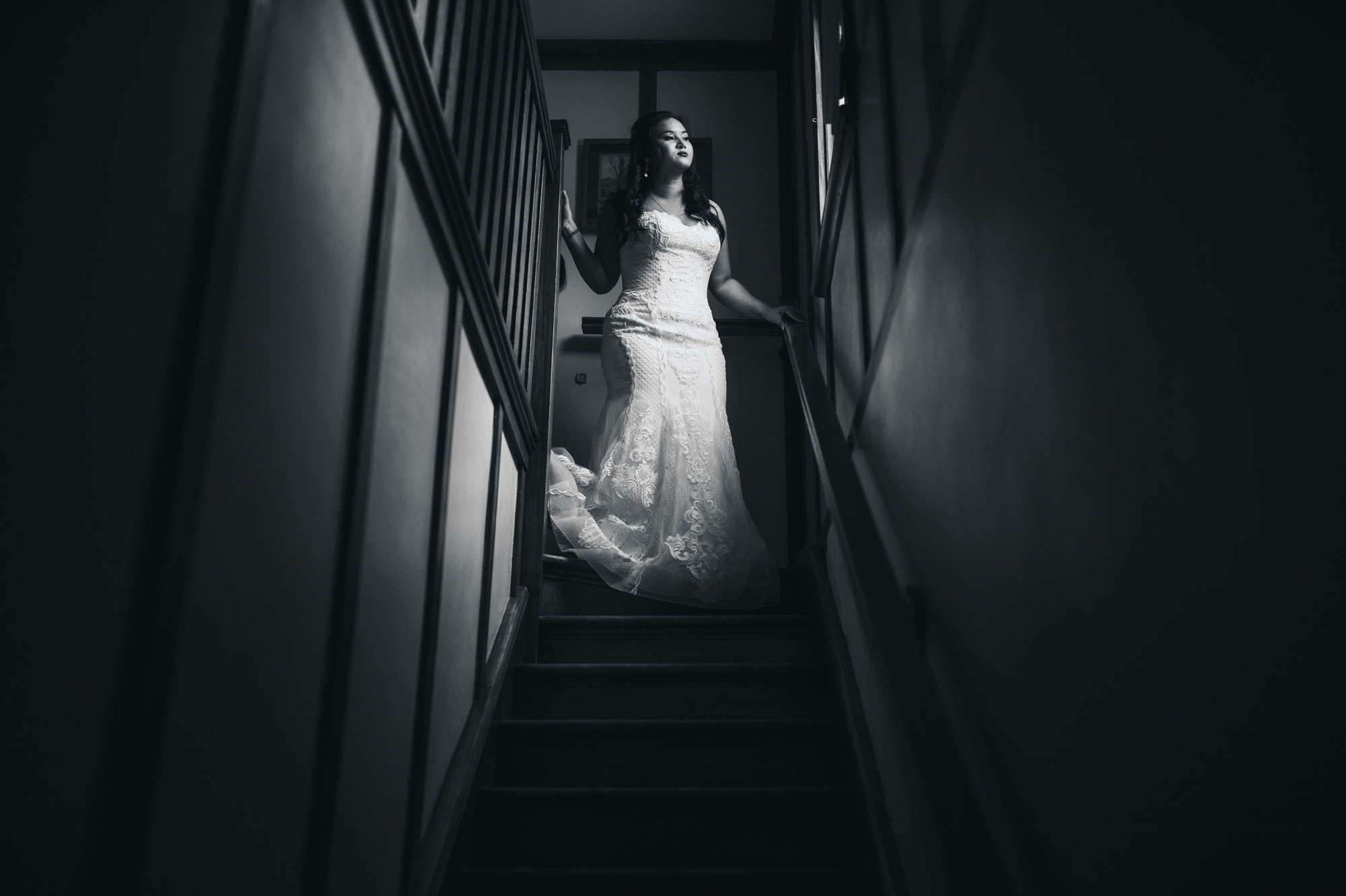 hawke's bay wedding bride in gown