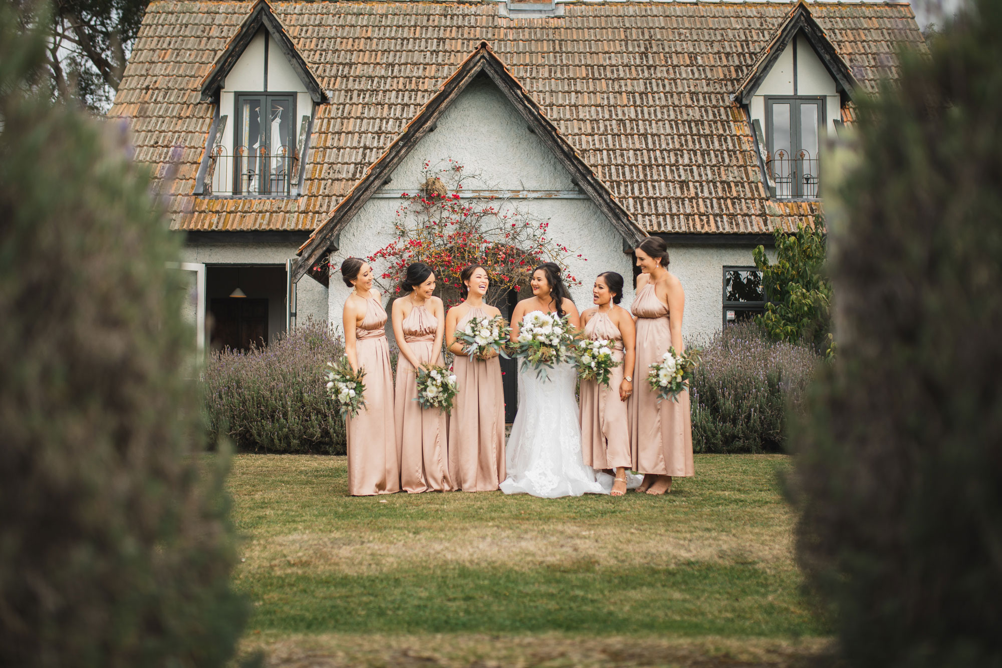 hawke's bay wedding bridal party photo