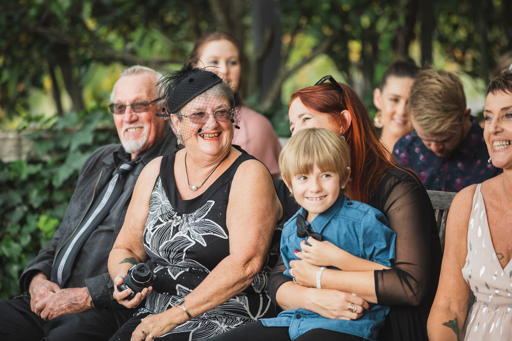 hawke's bay wedding guests smiling