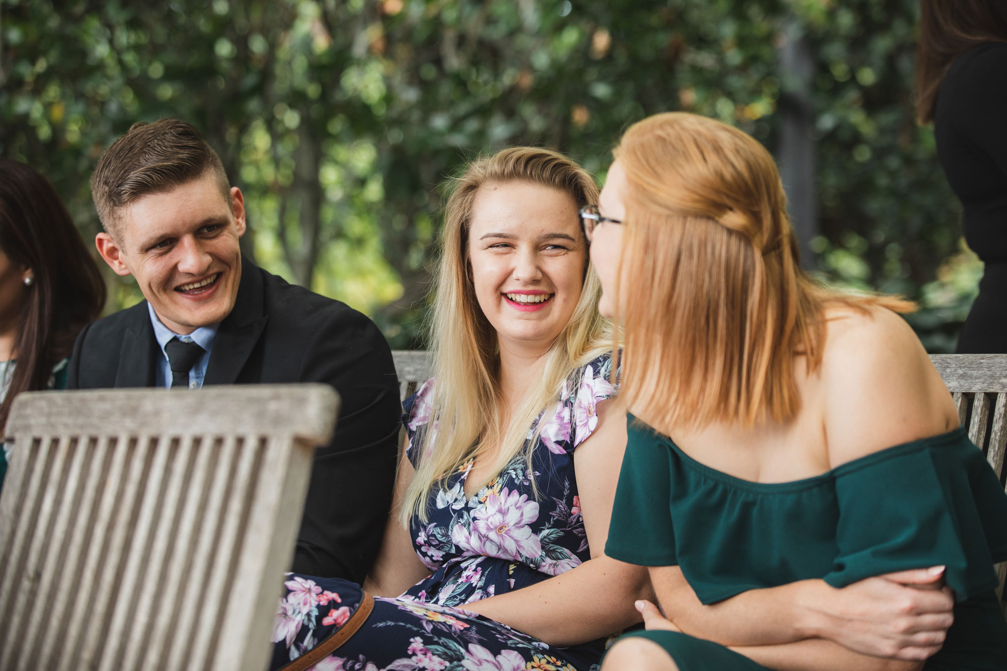 hawke's bay wedding guests chatting