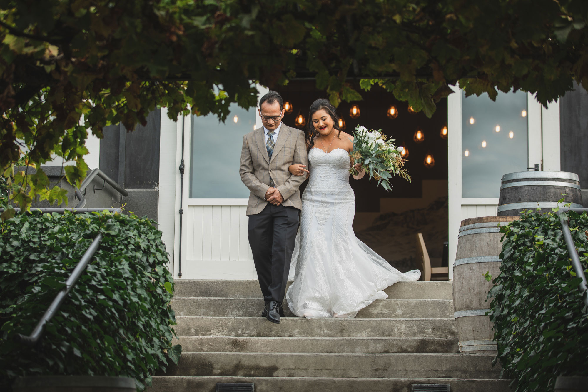 black barn vineyards wedding bride processional