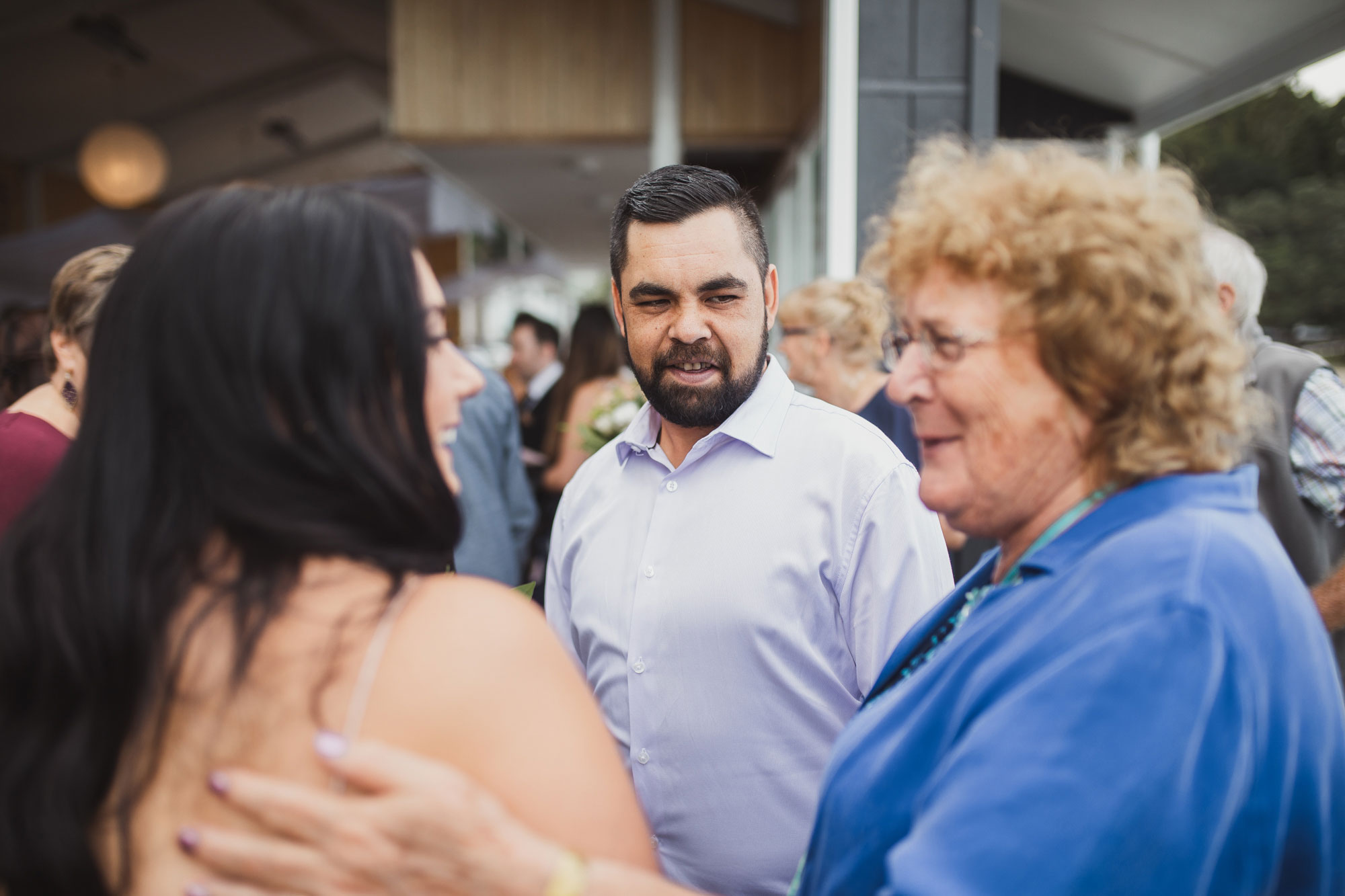 guests mingling at wedding