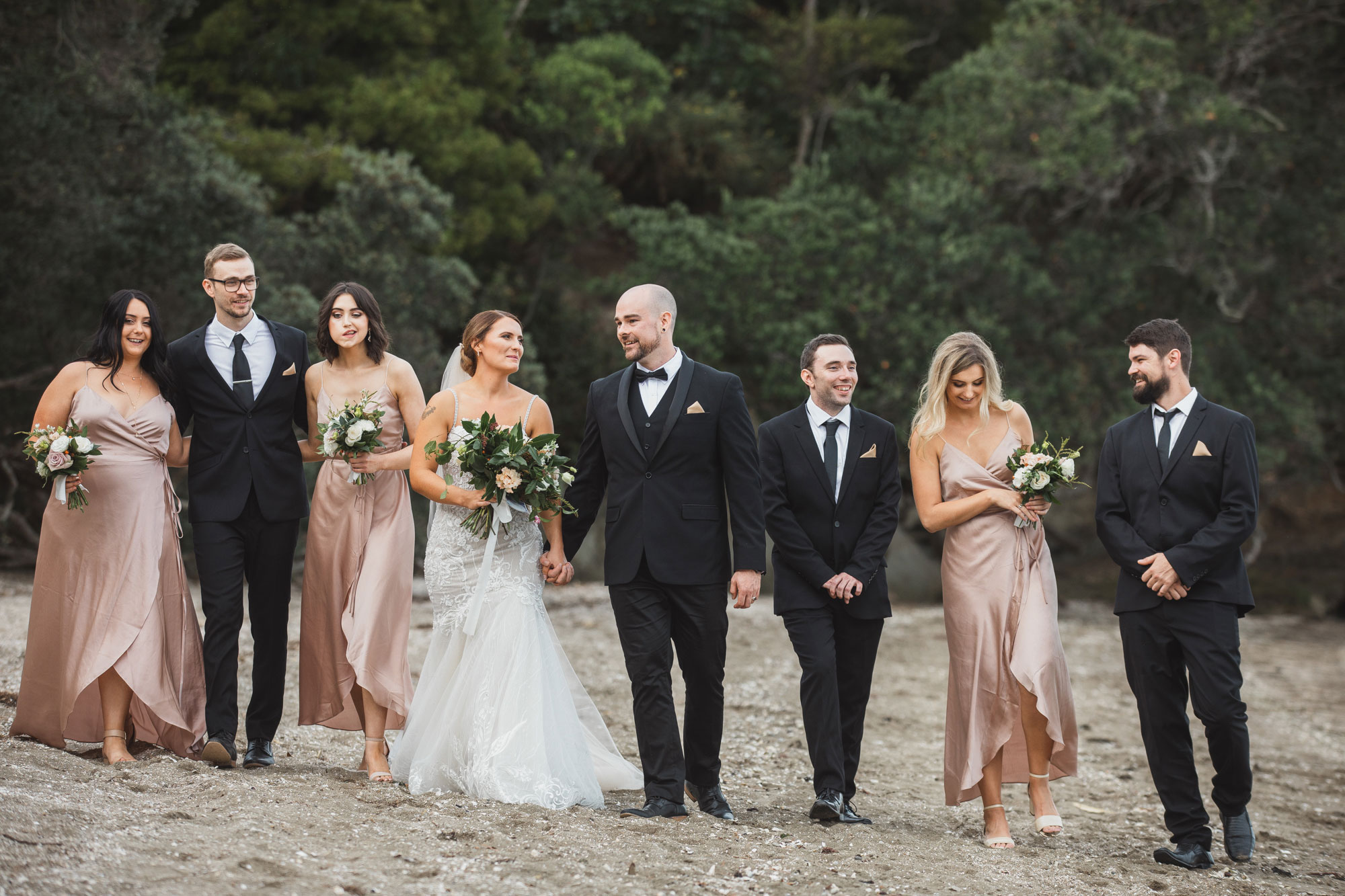 wedding party beach photo