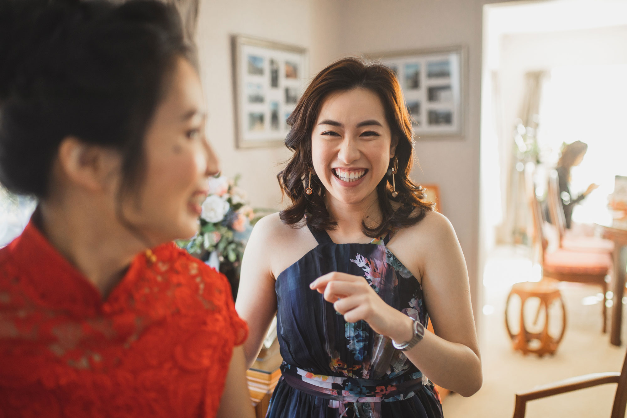 maid of honor laughing