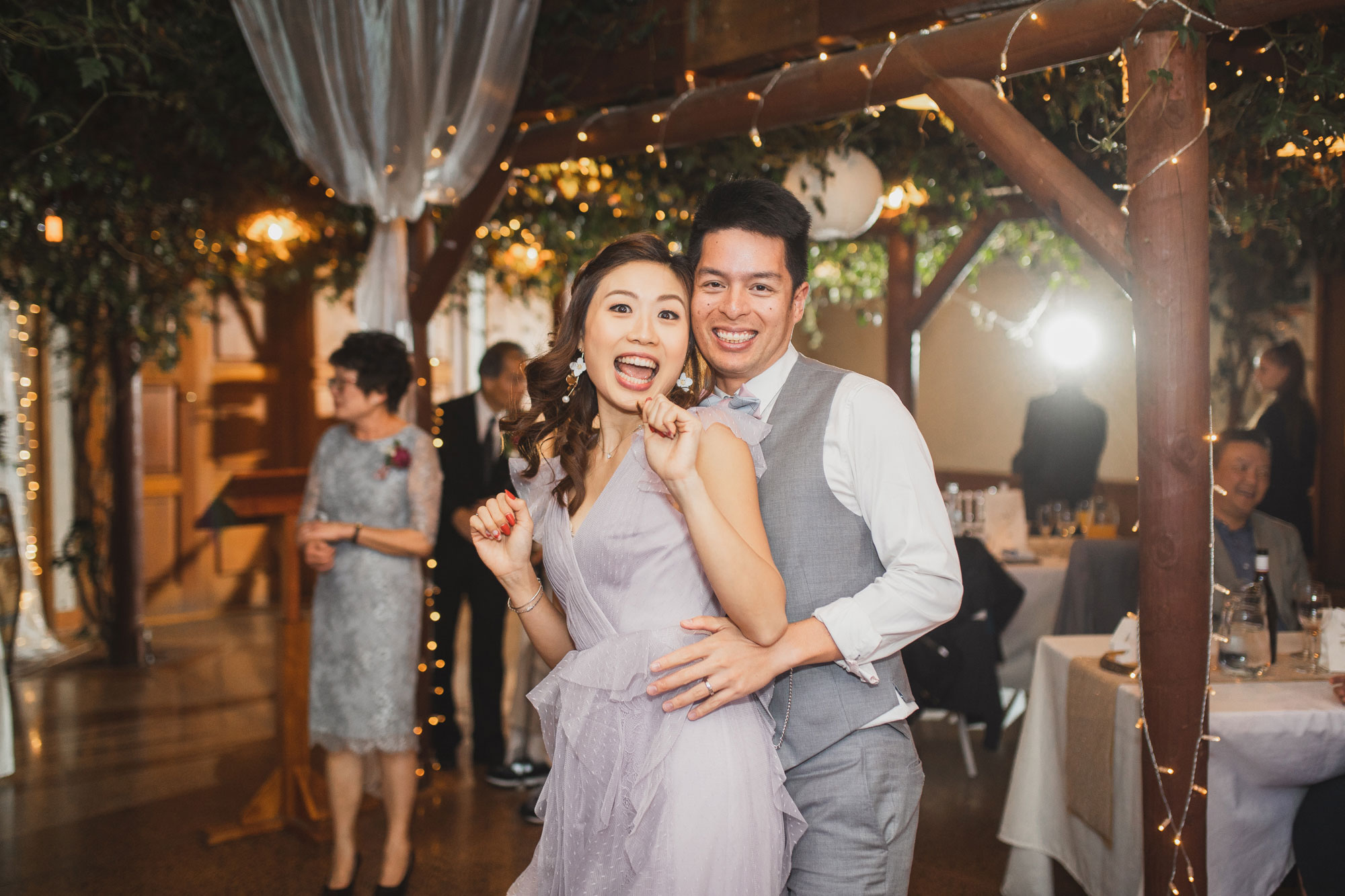 sister of the bride dancing at the wedding