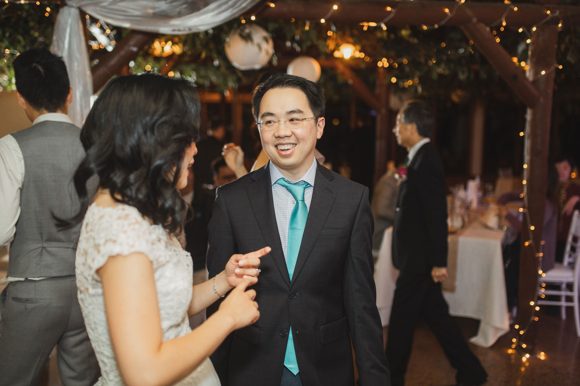 wedding guests at the reception